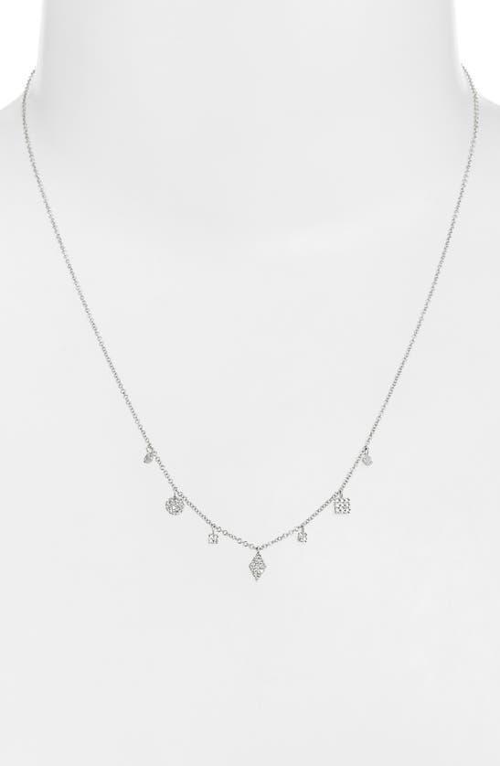 MEIRA T Diamond Charms Necklace In White Gold Product Image