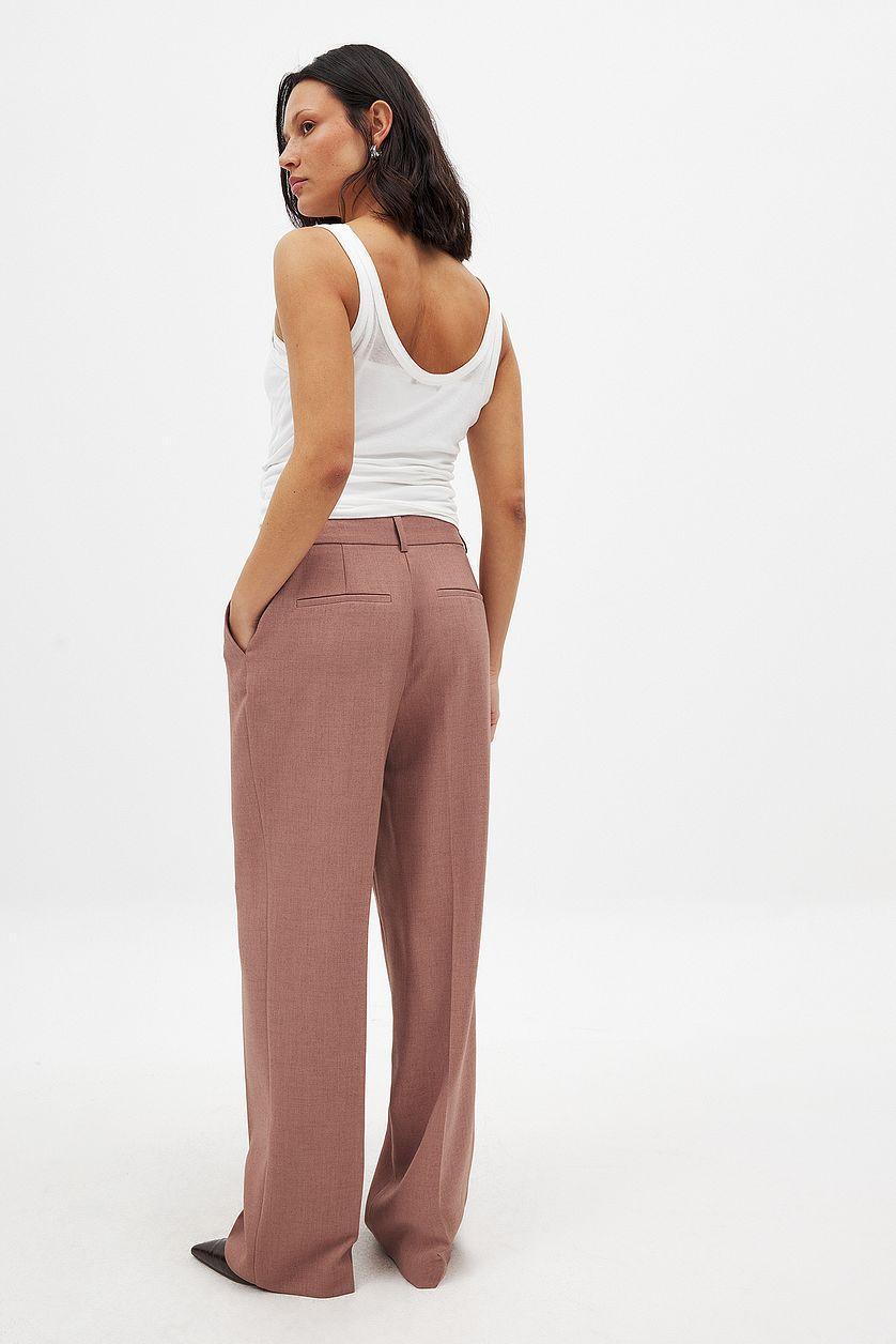 Tailored Mid Waist Suit Pants Product Image