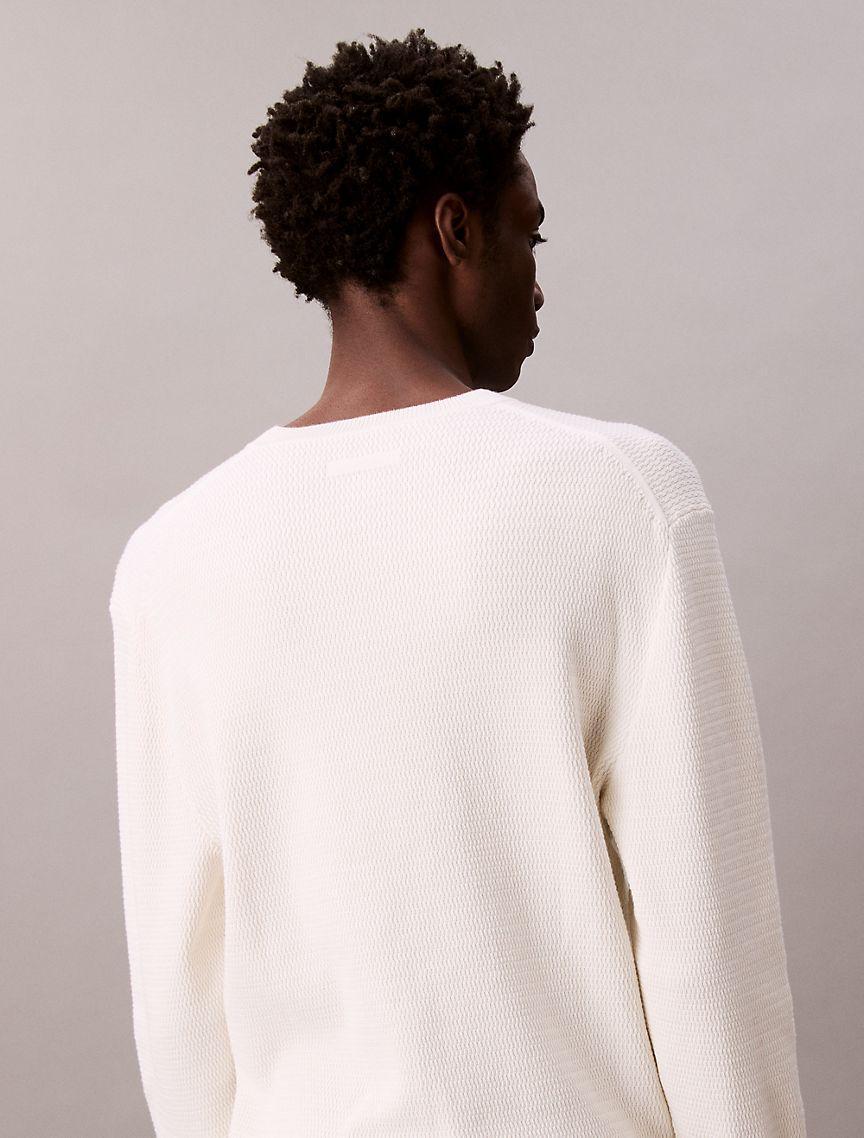Calvin Klein Mens Textured Relaxed Sweater Product Image