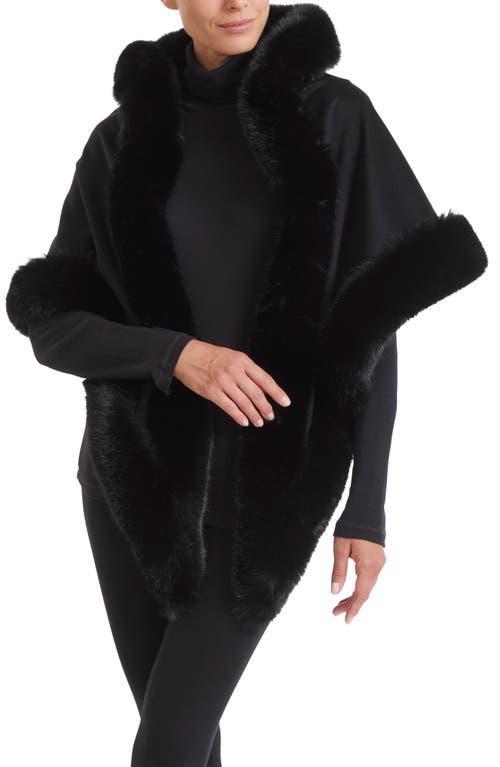 Cashmere Faux Fur Trimmed Diamond Wrap Product Image