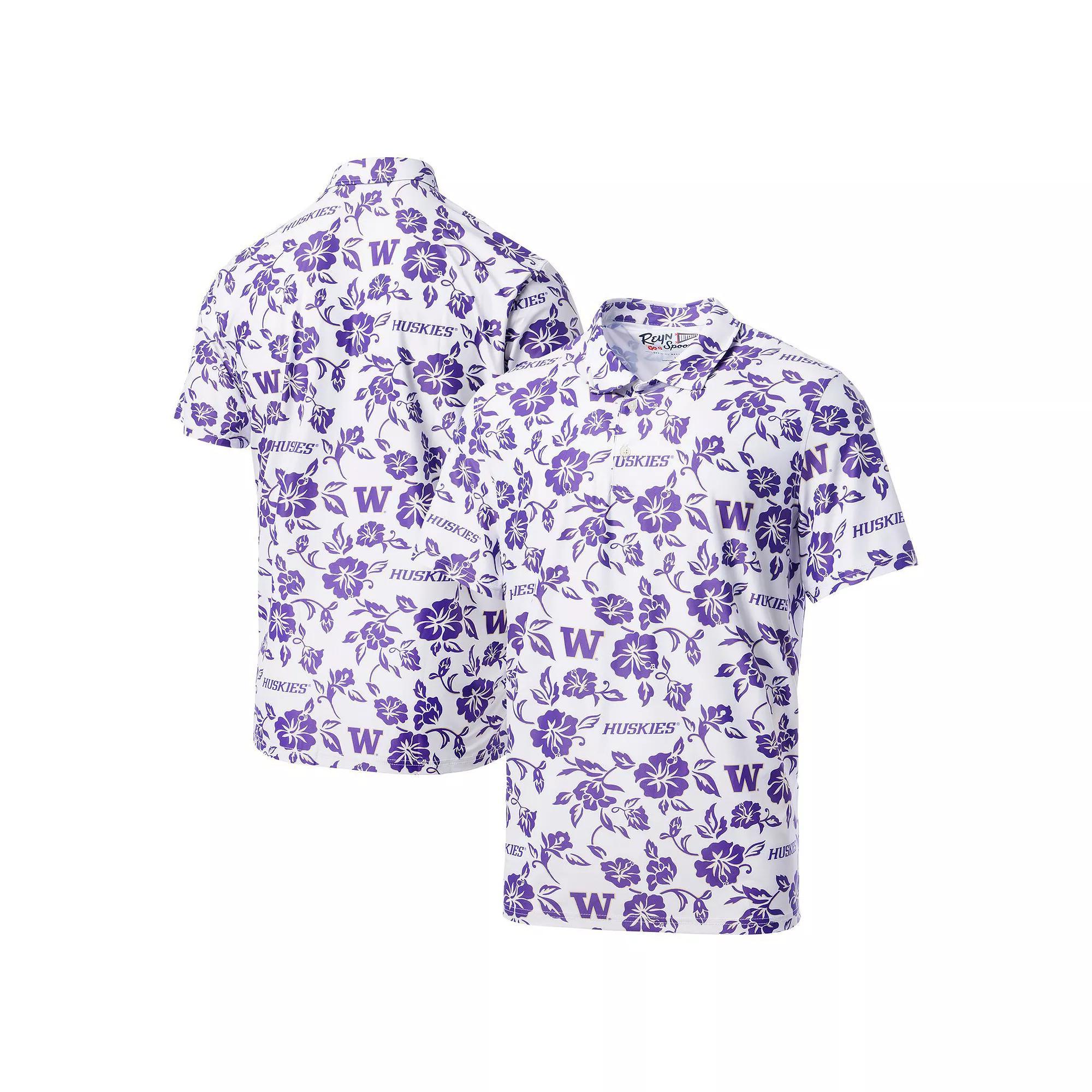 Men's Reyn Spooner White Washington Huskies Performance Polo, Size: Small Product Image