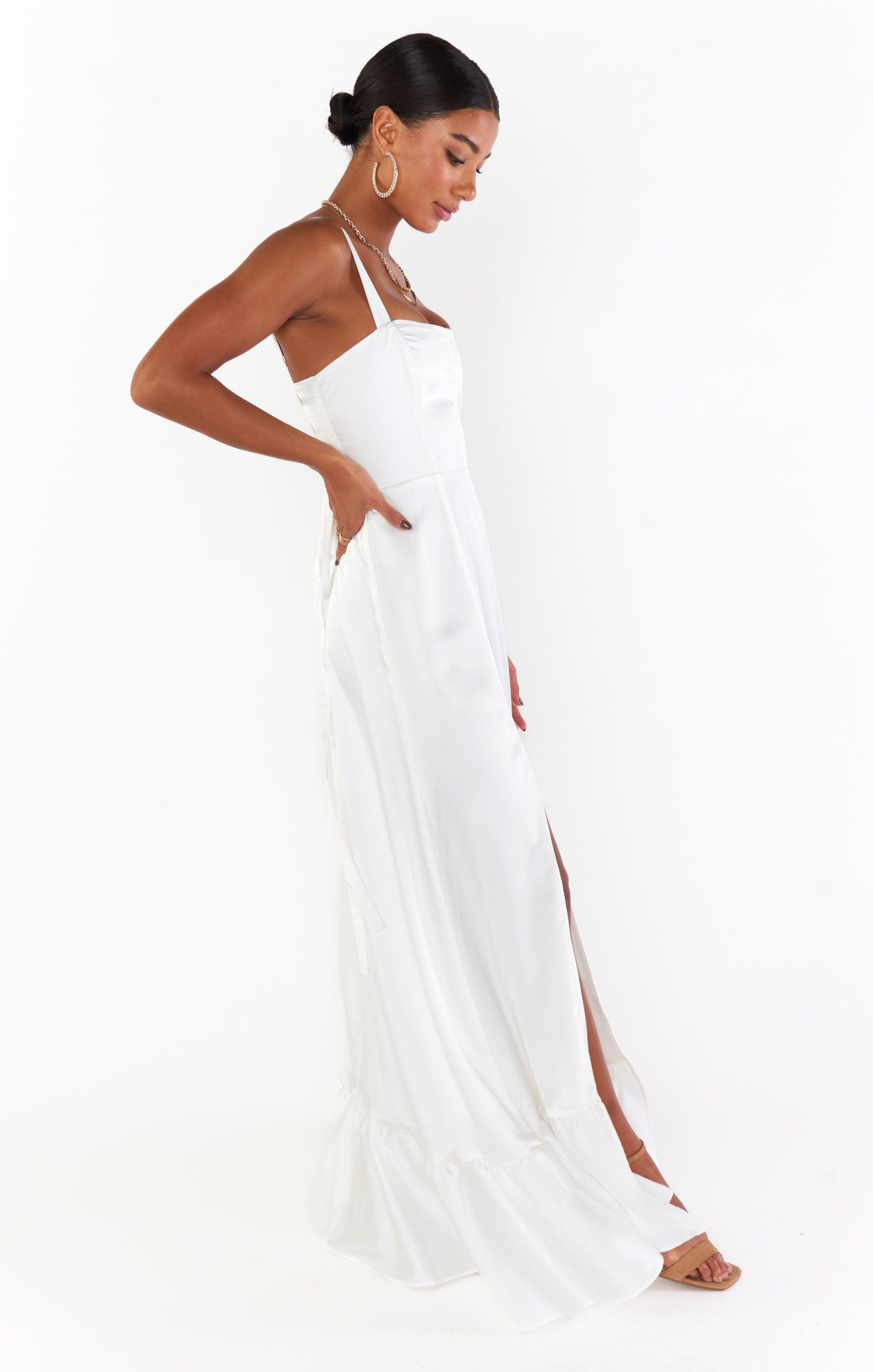 Clarissa Corset Dress ~ Ivory Luxe Satin Product Image