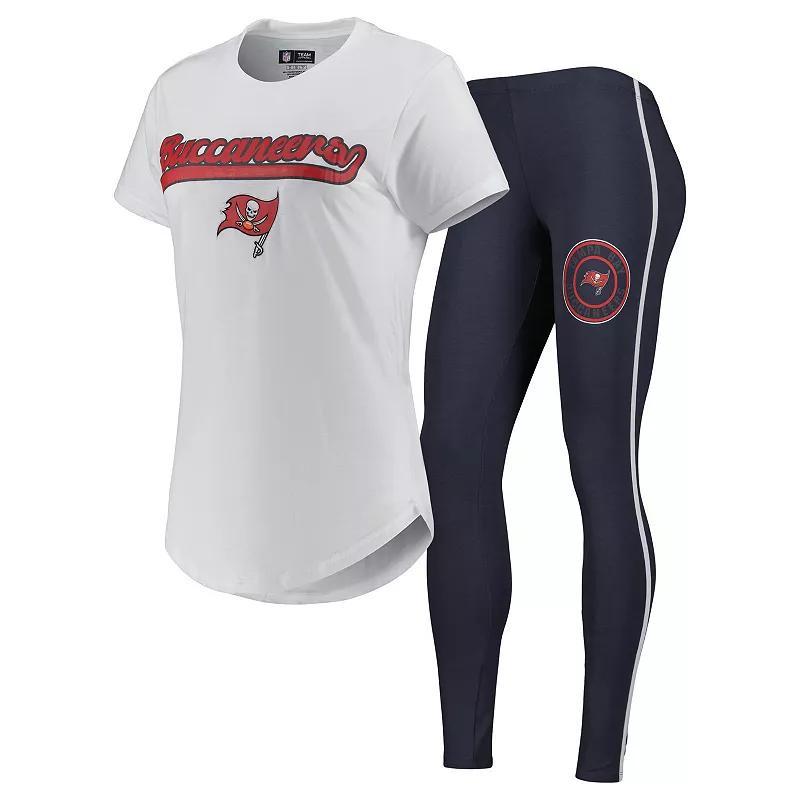 Women's Concepts Sport White/Charcoal Tampa Bay Buccaneers Sonata T-Shirt & Leggings Sleep Set,  Product Image