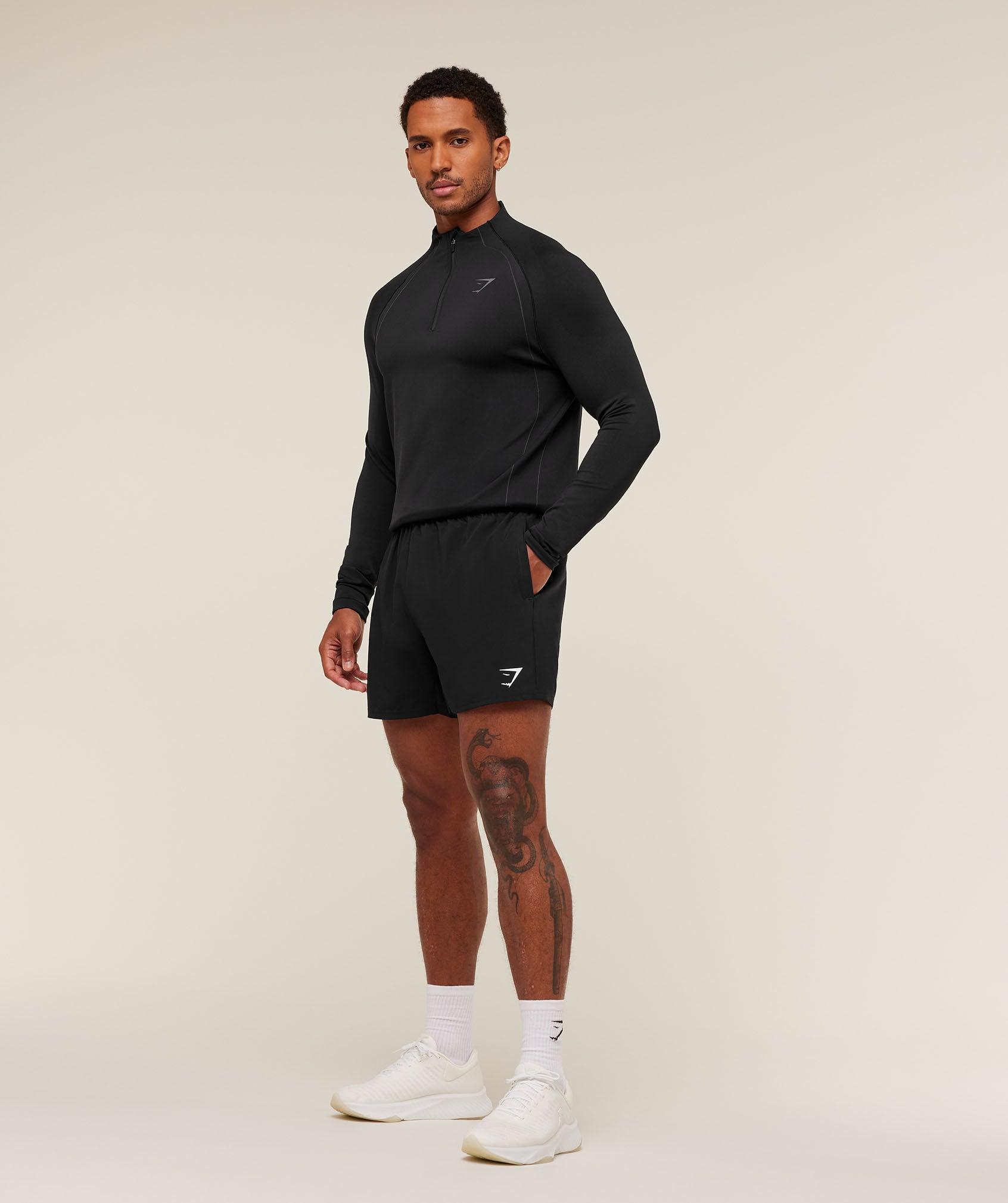 Gymshark Apex Seamless 1/4 Zip - Black/Dark Grey Male Product Image