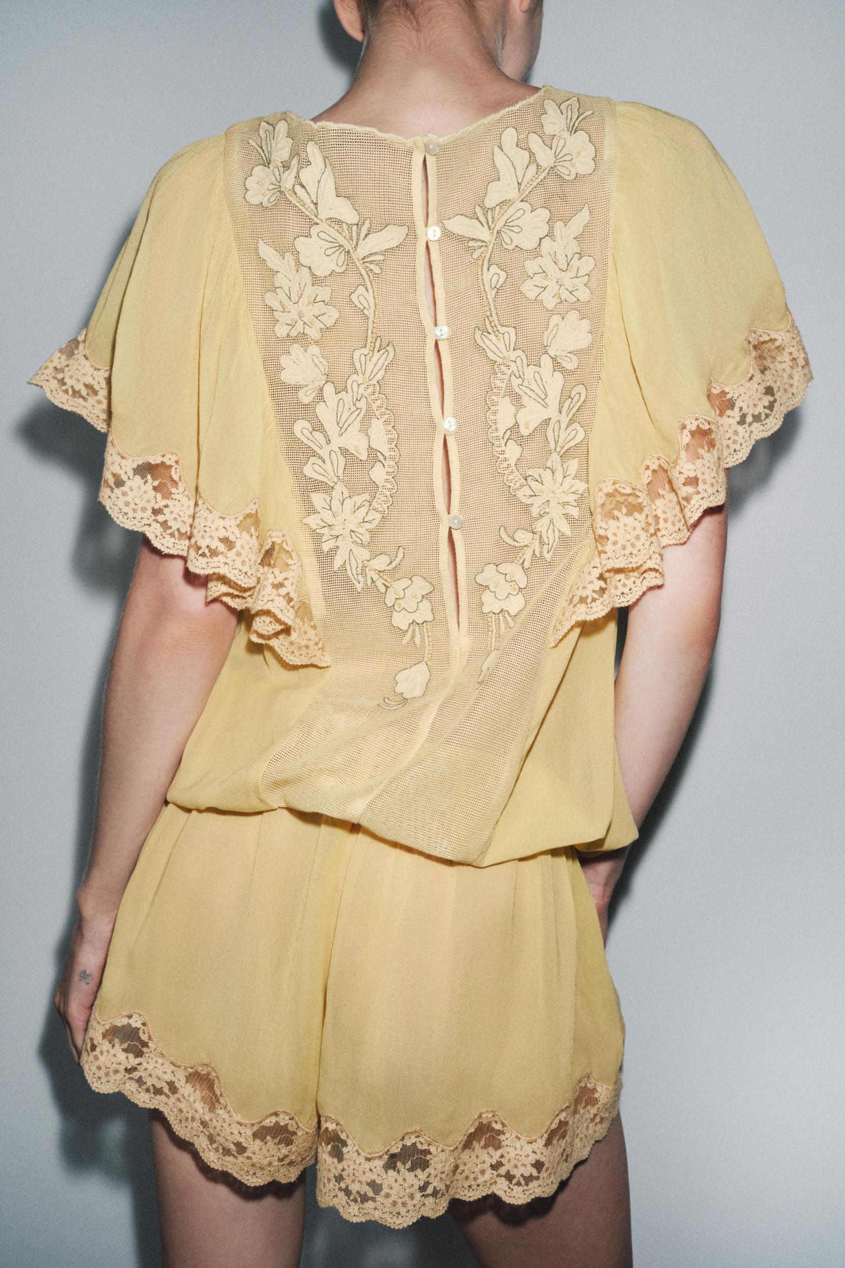 TULLE JUMPSUIT WITH EMBROIDERY AND BEADS Product Image