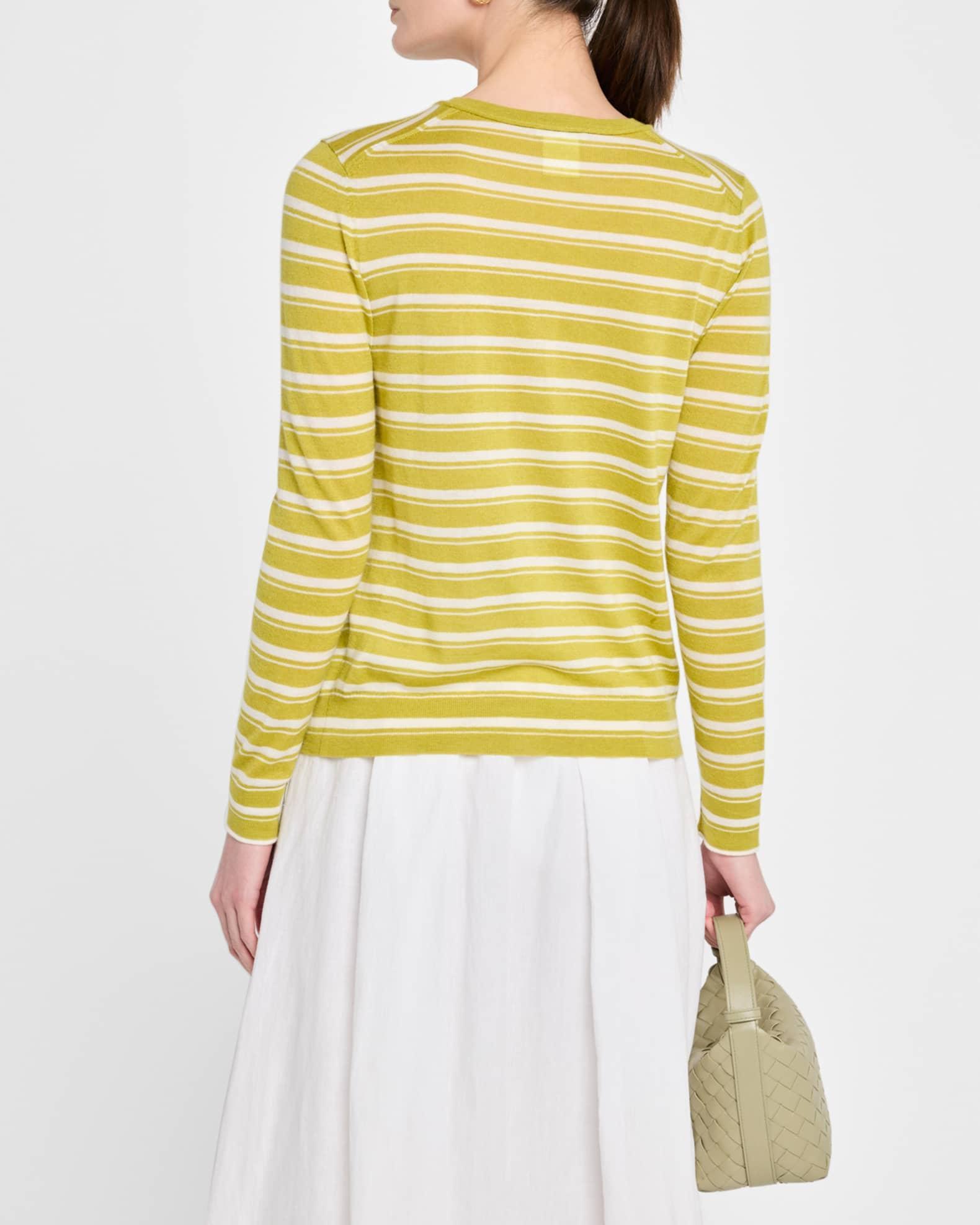 Striped Crewneck Silk-Linen Sweater Product Image