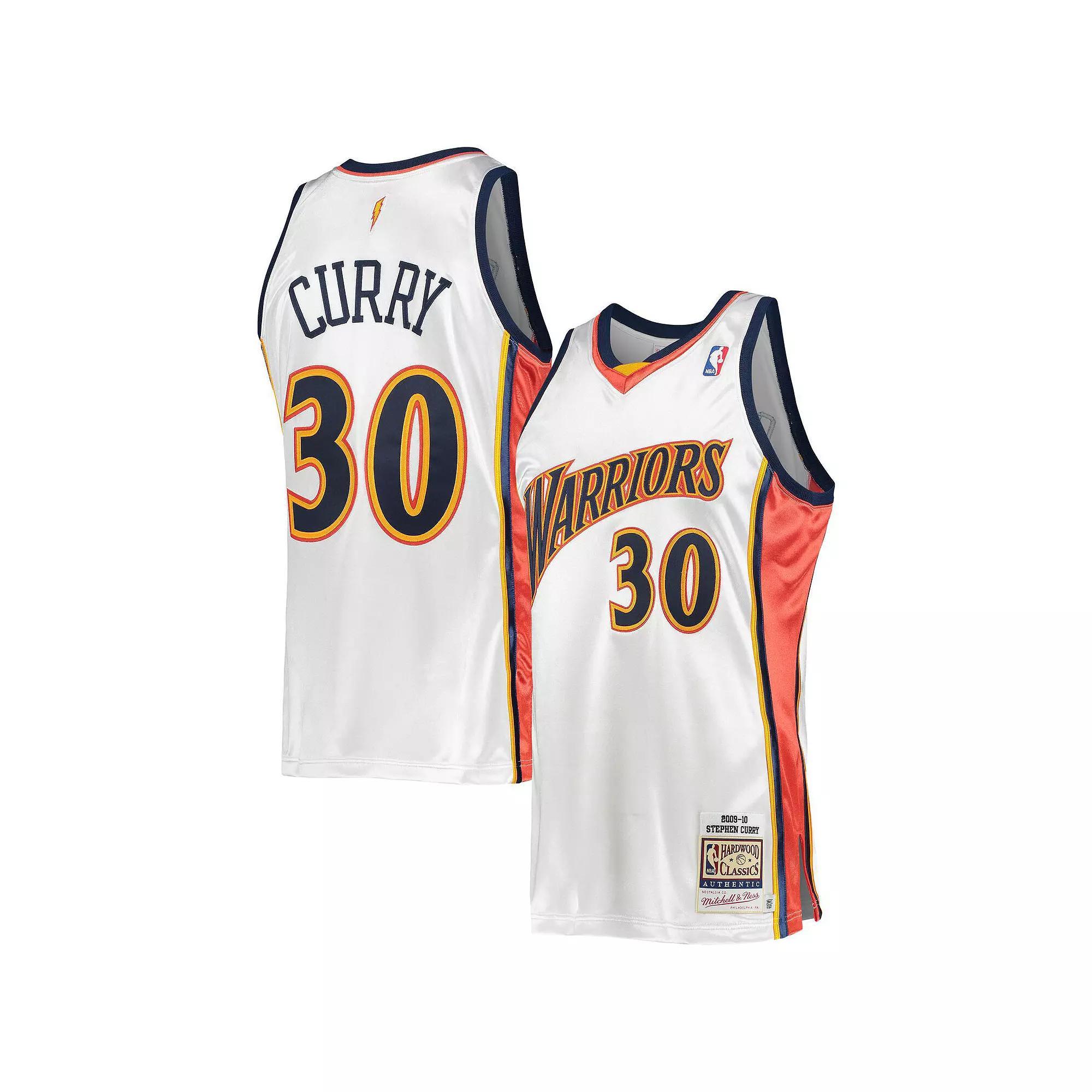 Men's Mitchell & Ness Stephen Curry White Golden State Warriors 2009-10 Hardwood Classics Authentic Player Jersey,  Product Image