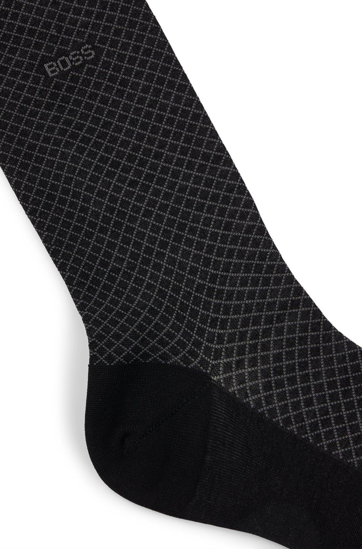 Regular-length patterned socks in a mercerized-cotton blend Product Image