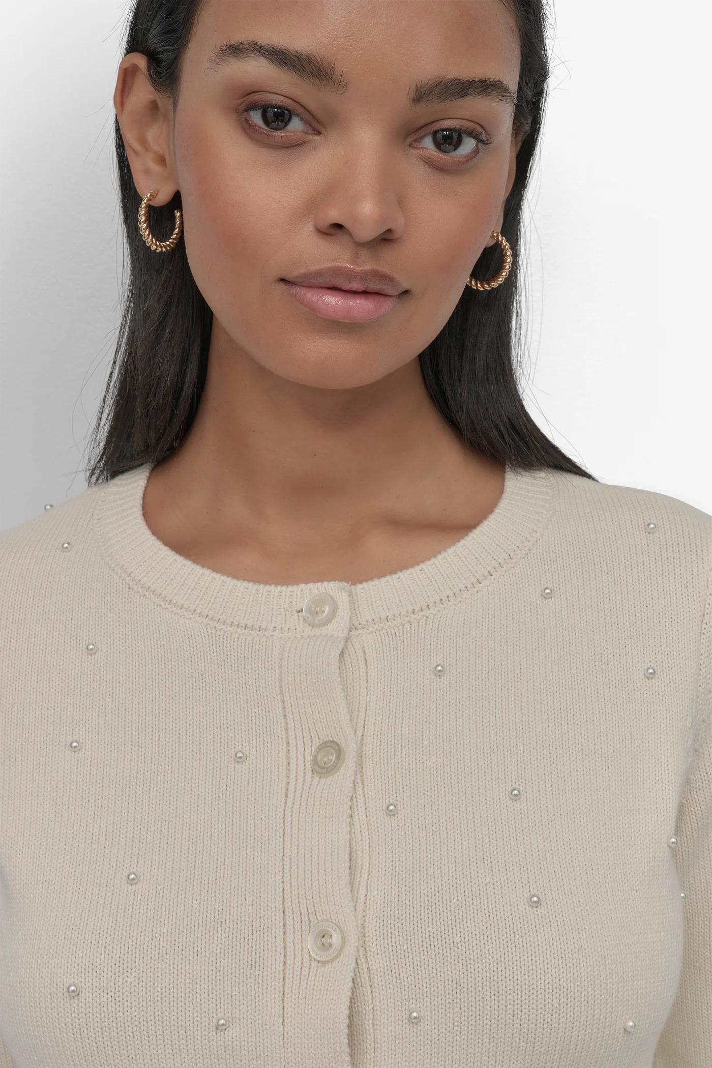 LONG SLEEVE CREW NECK CARDIGAN Product Image