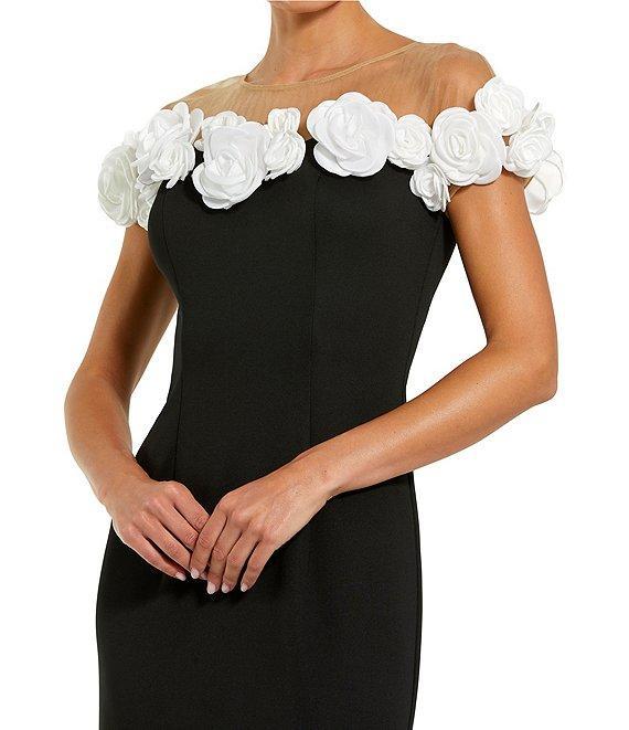 Mac Duggal Stretch Crepe Mermaid Gown With 3D Flower Applique Product Image