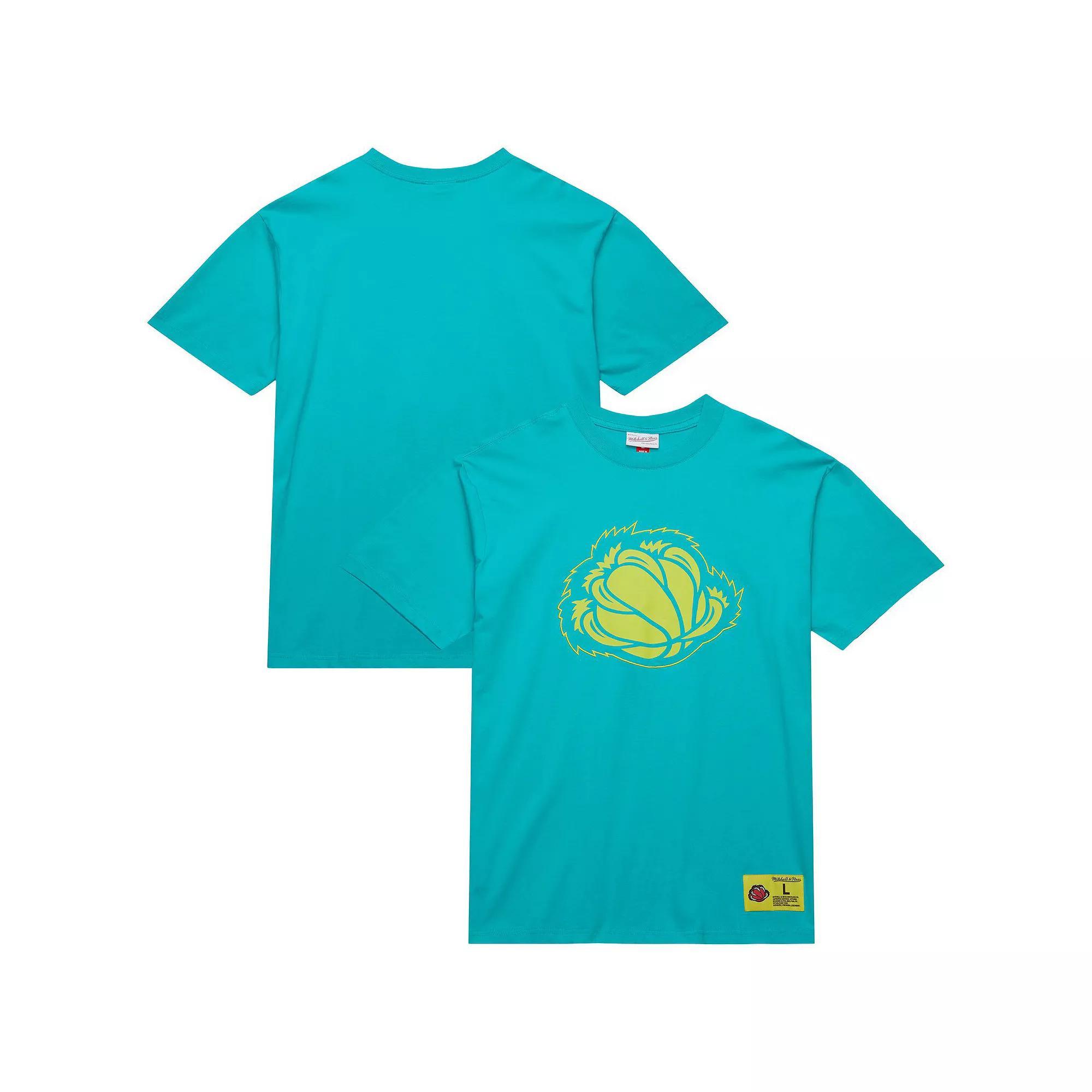 Men's Mitchell & Ness Turquoise Vancouver Grizzlies Hardwood Classics Neon Nights Premium T-Shirt,  Product Image