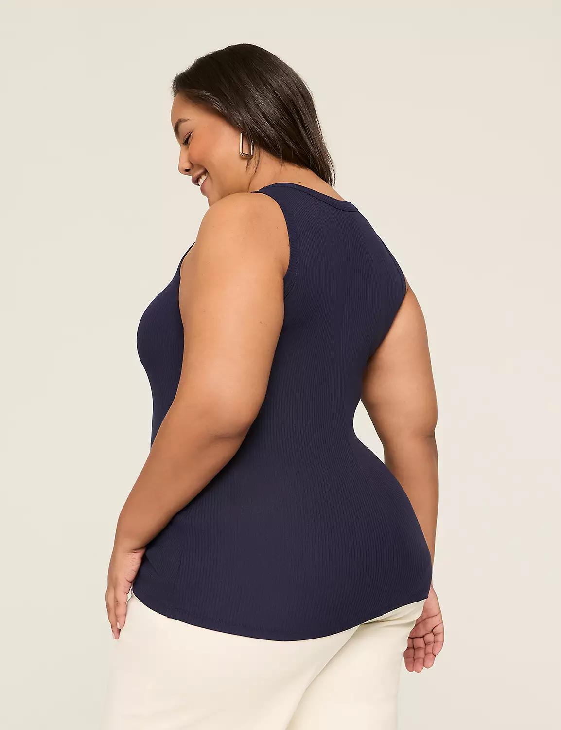 High-Neck Rib Tank Product Image