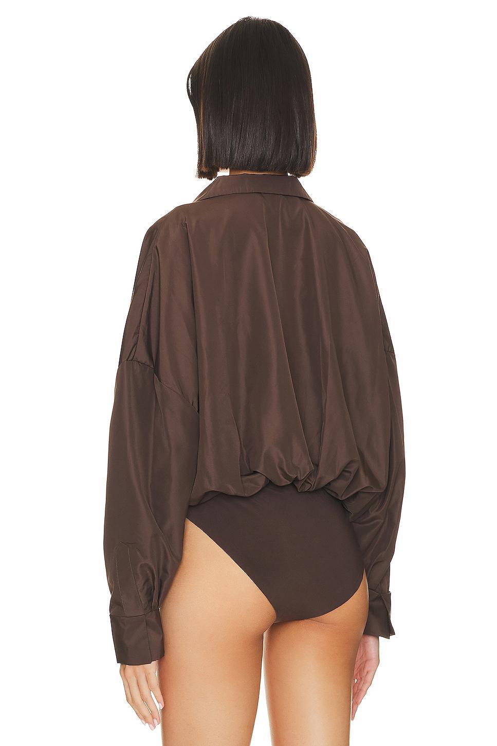 Oversized Boyfriend Shirt Bodysuit Norma Kamali Product Image