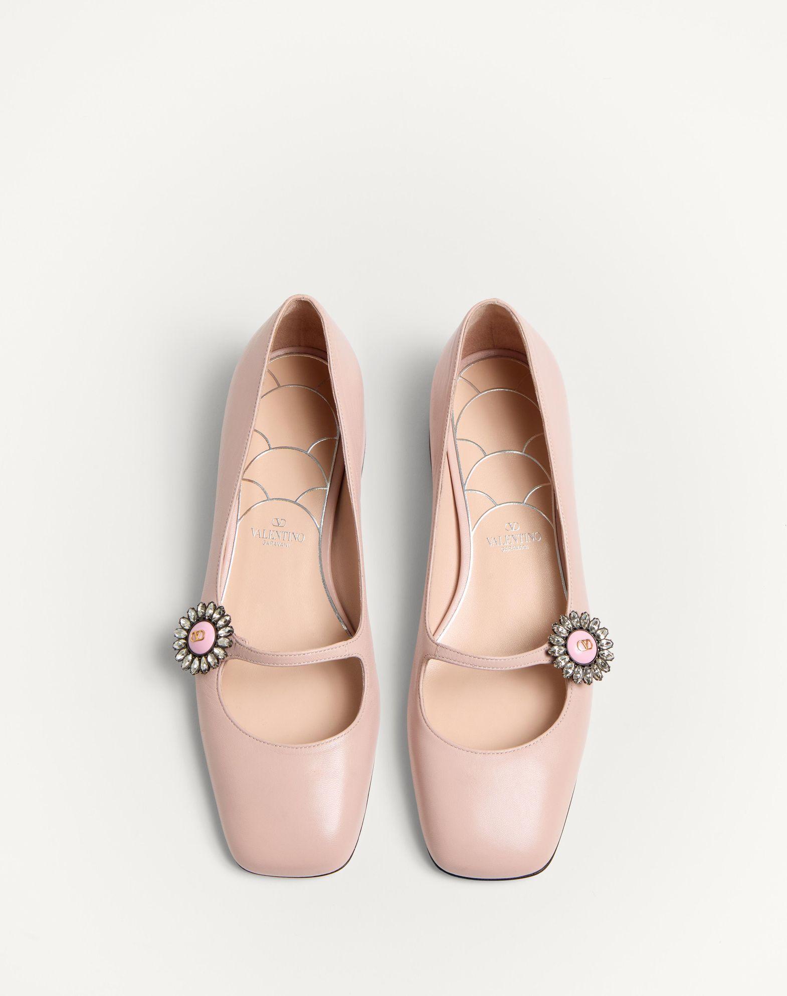 Mary-Jane Preshoes Ballerina In Kidskin With Jewel Button 20Mm Product Image