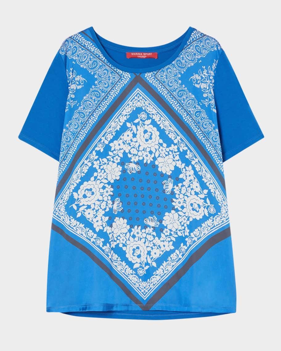 Plus Size Ubi Foulard-Front Short-Sleeve T-Shirt Product Image