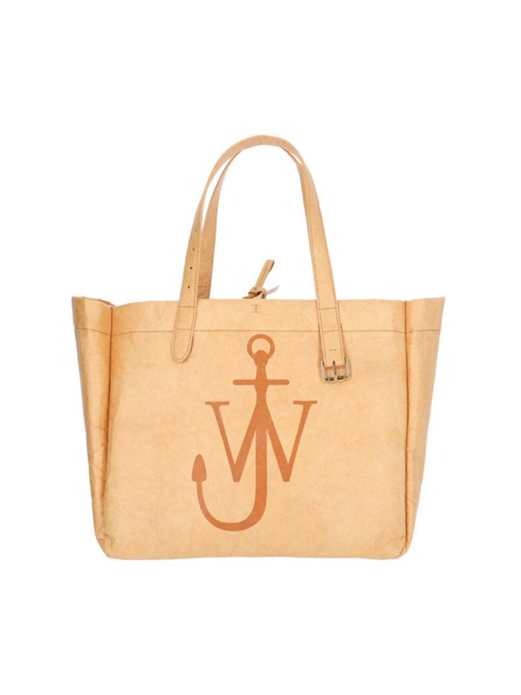 JW ANDERSON Leather Belt Tote Bag In Beige Product Image