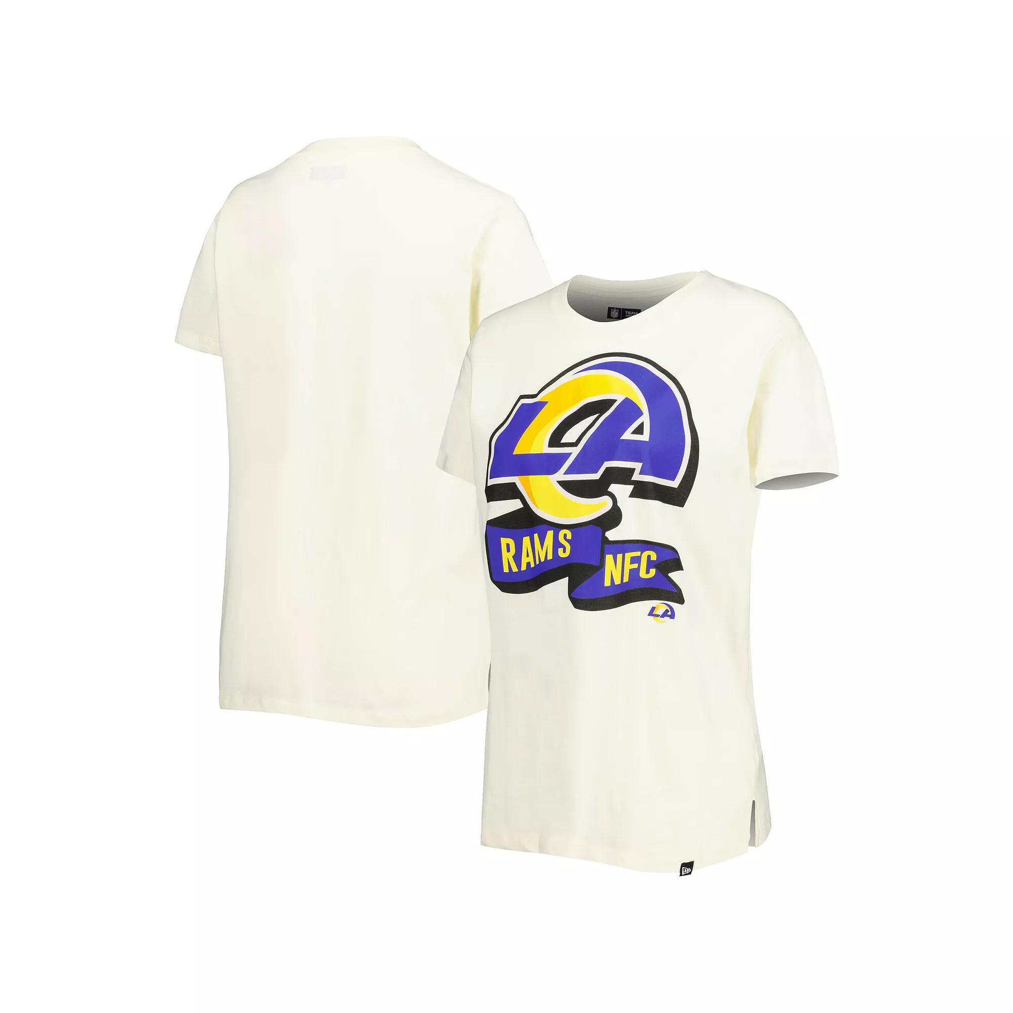 Women's New Era Cream Los Angeles Rams Chrome Sideline T-Shirt,  Product Image