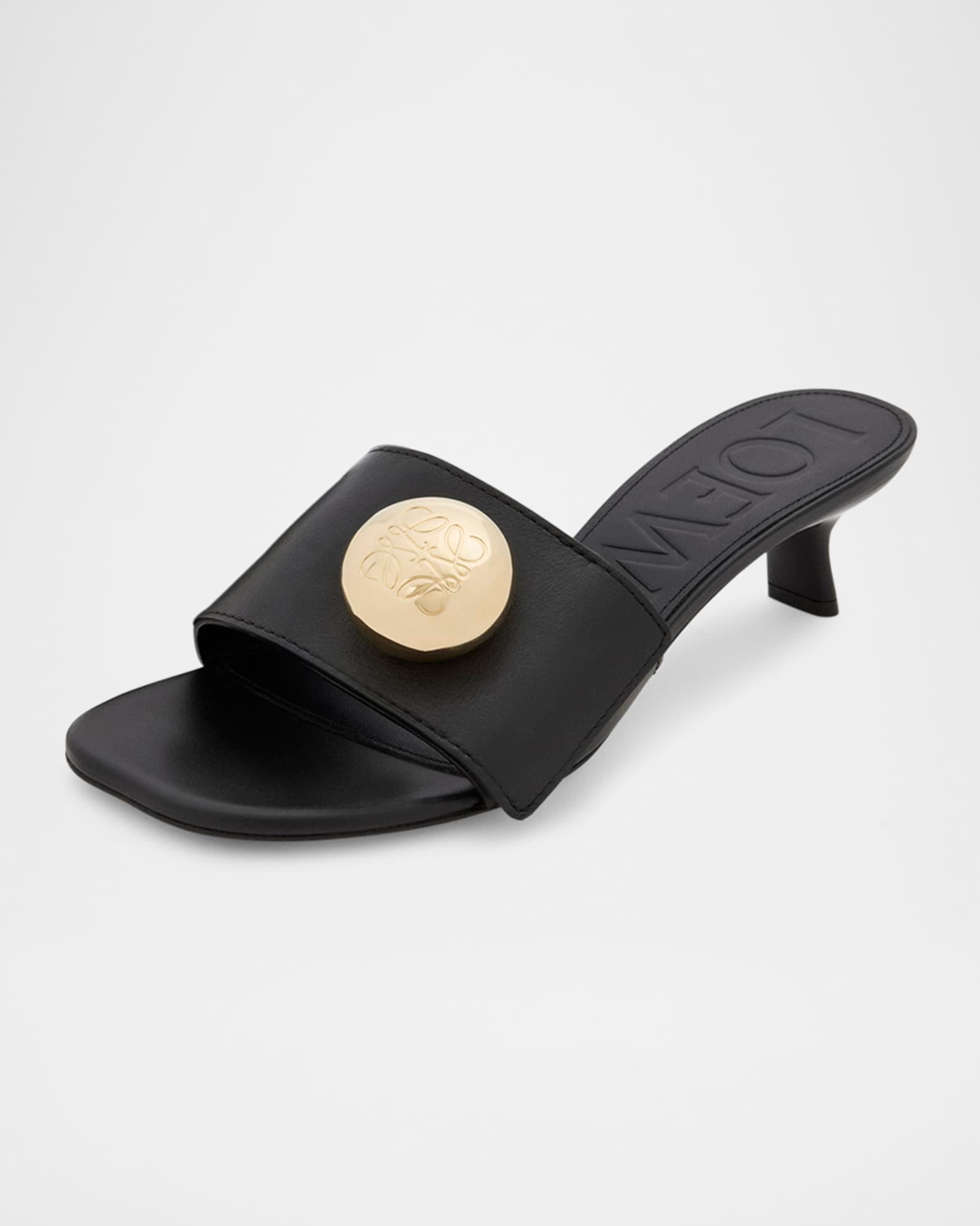 Pebble Leather Slide Sandals Product Image
