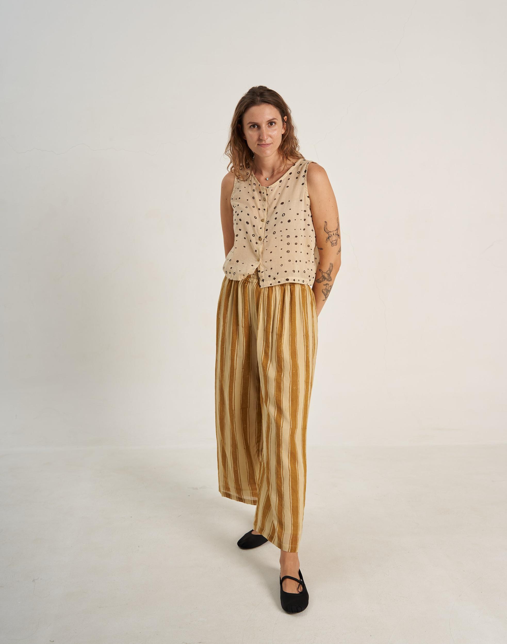 Mustard Zebra Stroll Pants Product Image