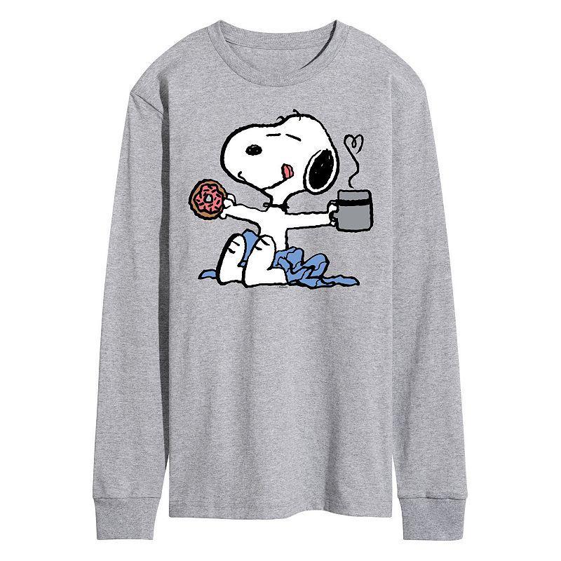 Men's Peanuts Snoopy Donut Coffee Long Sleeve, Size: XL, Red Product Image