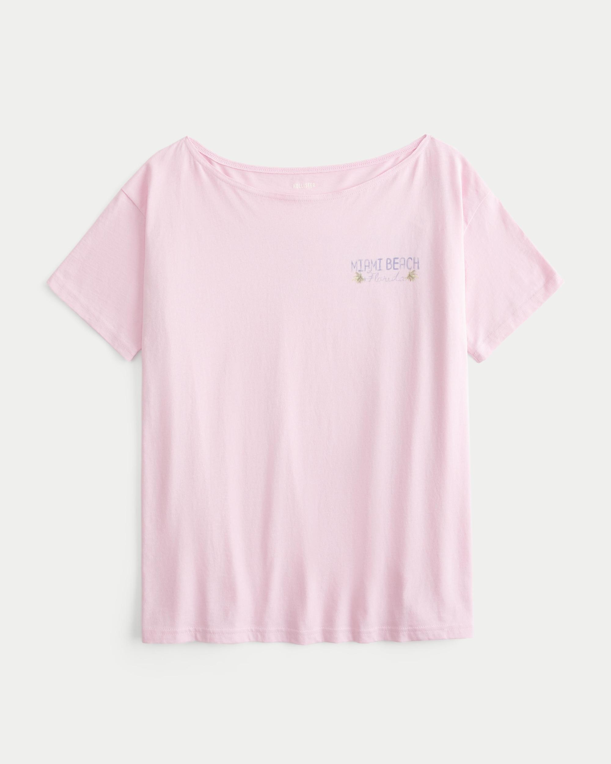 Oversized Off-the-Shoulder Kauai Graphic Tee Product Image