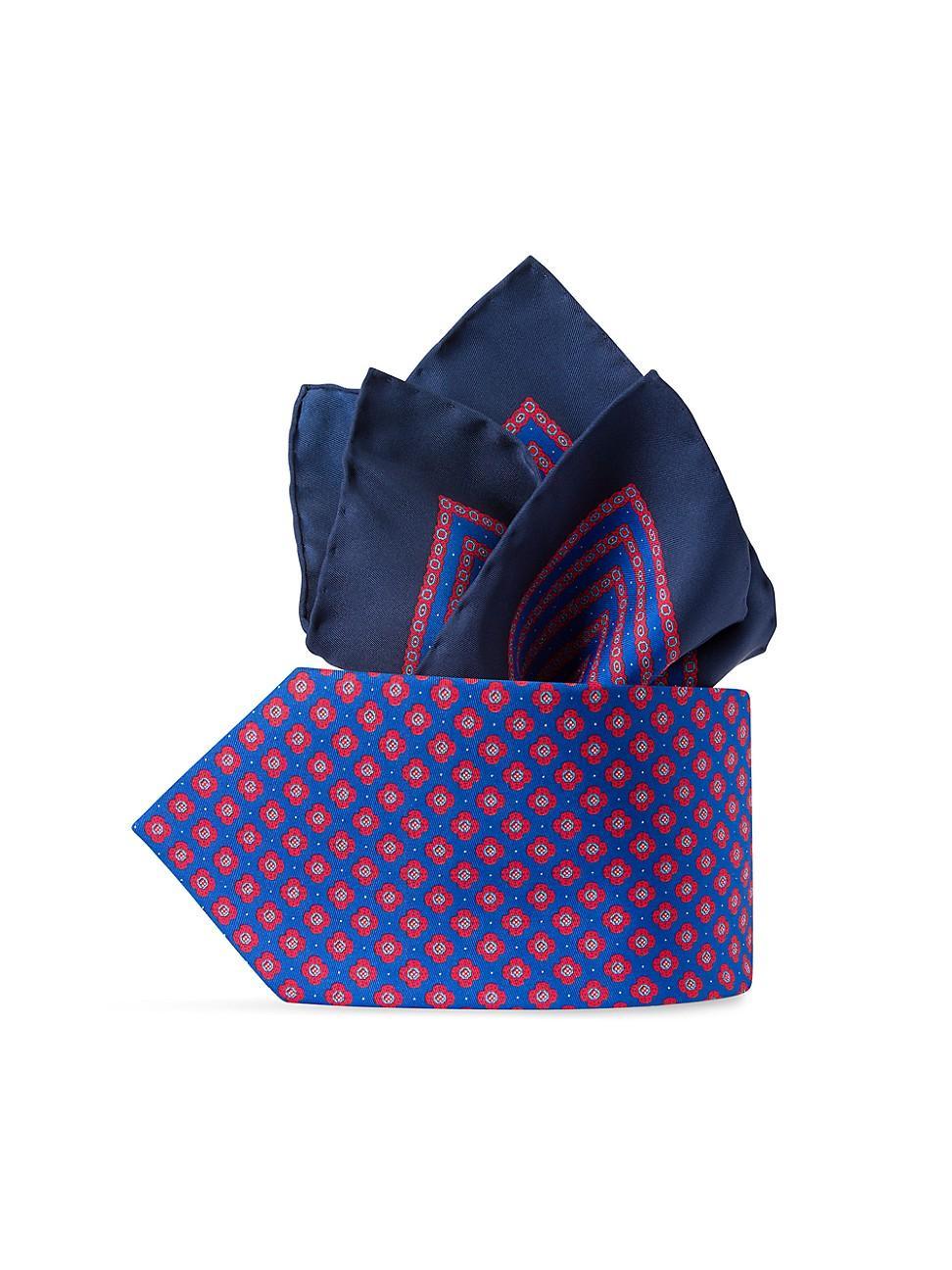 Mens Luxury Printed Silk Tie Set Product Image