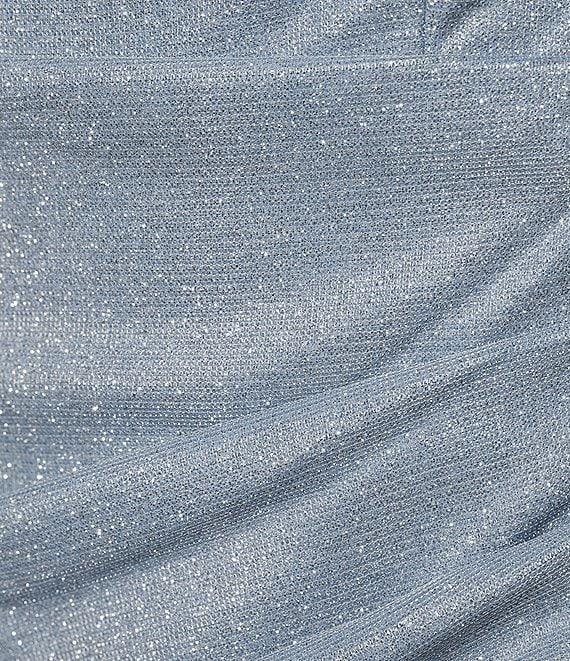 Midnight Doll Sleeveless Shimmer Faux-Wrap Mini Sheath Dress Product Image