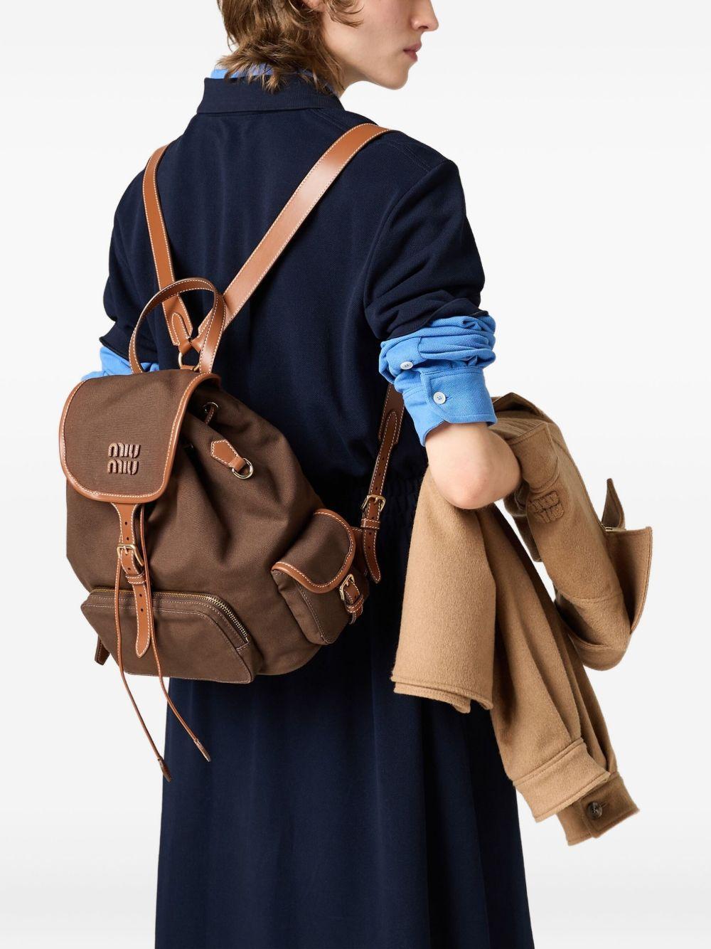 leather-trimmed flap backpack Product Image