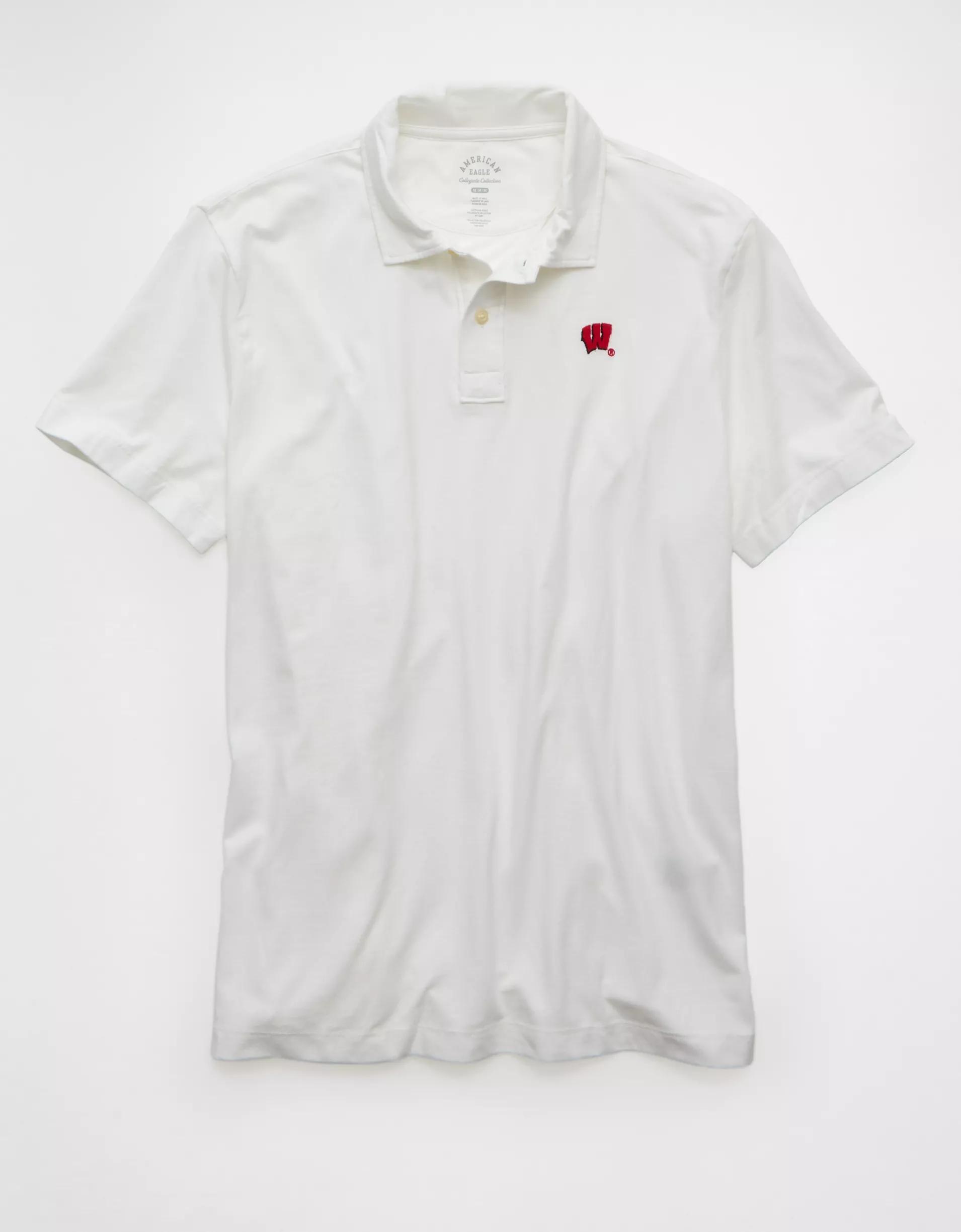 AE 24/7 Wisconsin Badgers Graphic Club Polo Shirt Product Image