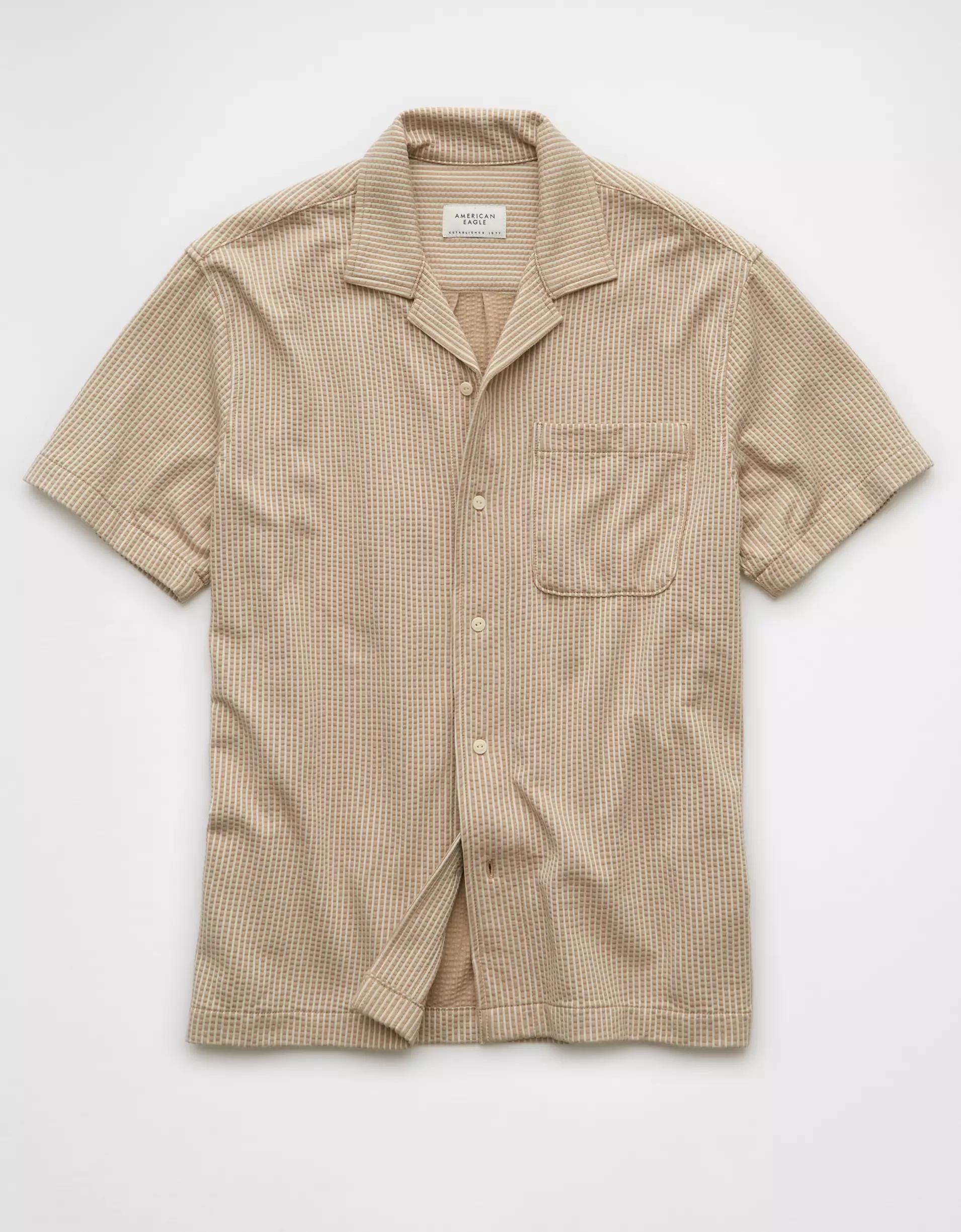 AE Seersucker Button-Up Camp Shirt Product Image