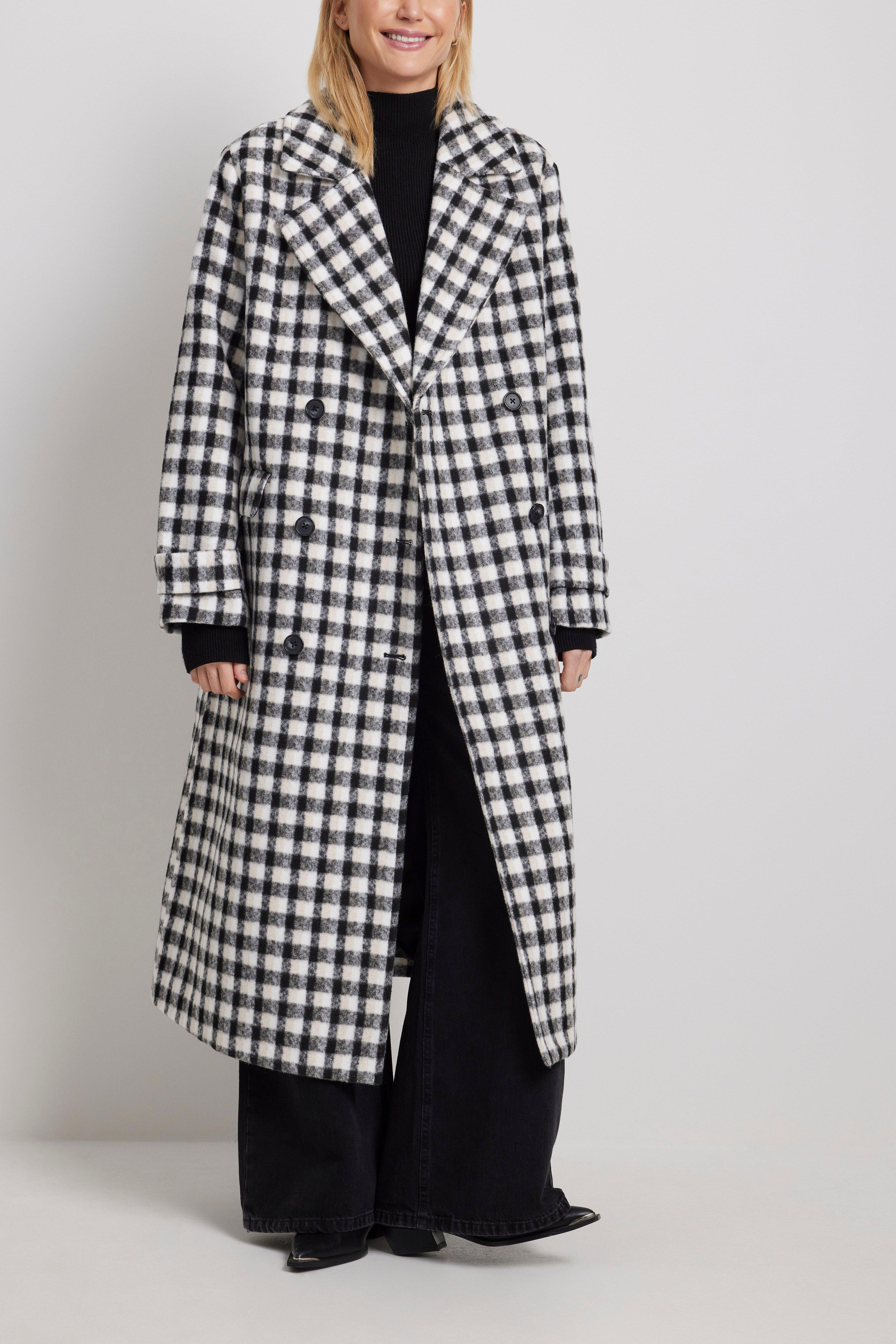 Checked Straight Coat Product Image