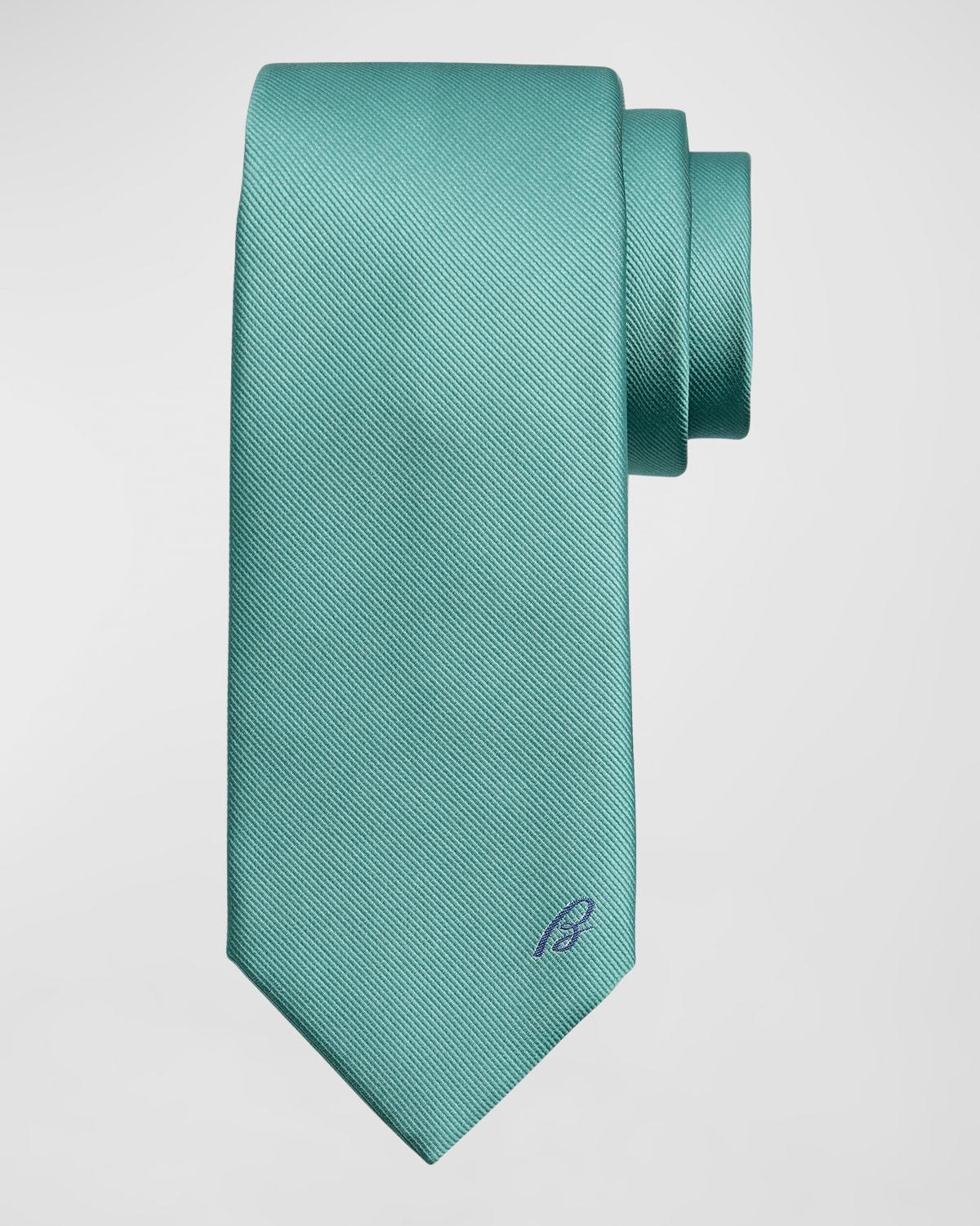 Mens B-Embroidered Silk Twill Tie Product Image