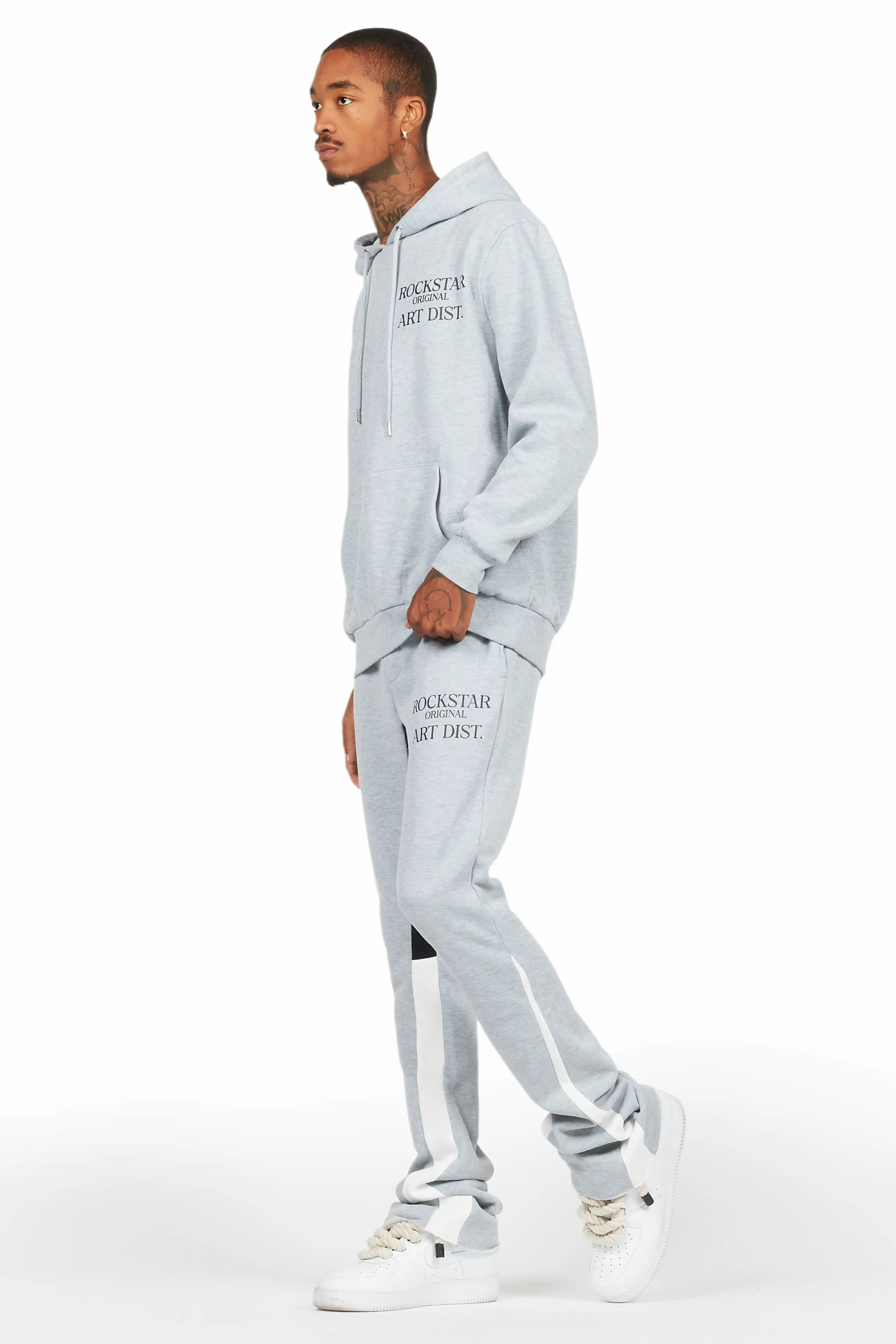 Briggs Heather Grey Hoodie/Stacked Flare Track Set Male Product Image