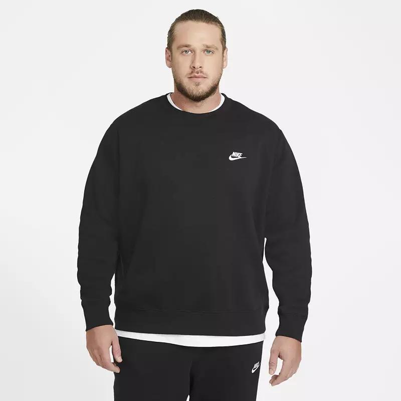 Nike Men's Club Crewneck Sweatshirt in Black/white at Nordstrom, Size Large Product Image