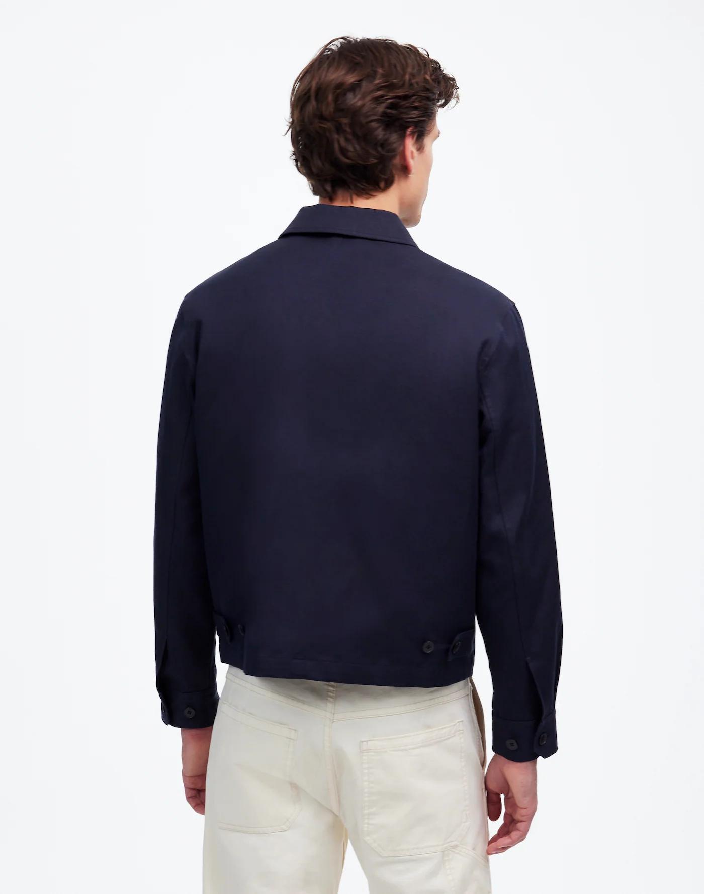 Zip-Front Jacket in Italian Cotton-Linen Blend Product Image