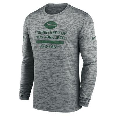 New York Jets Sideline Team Issue Velocity Men's Nike Dri-FIT NFL Long-Sleeve T-Shirt Product Image