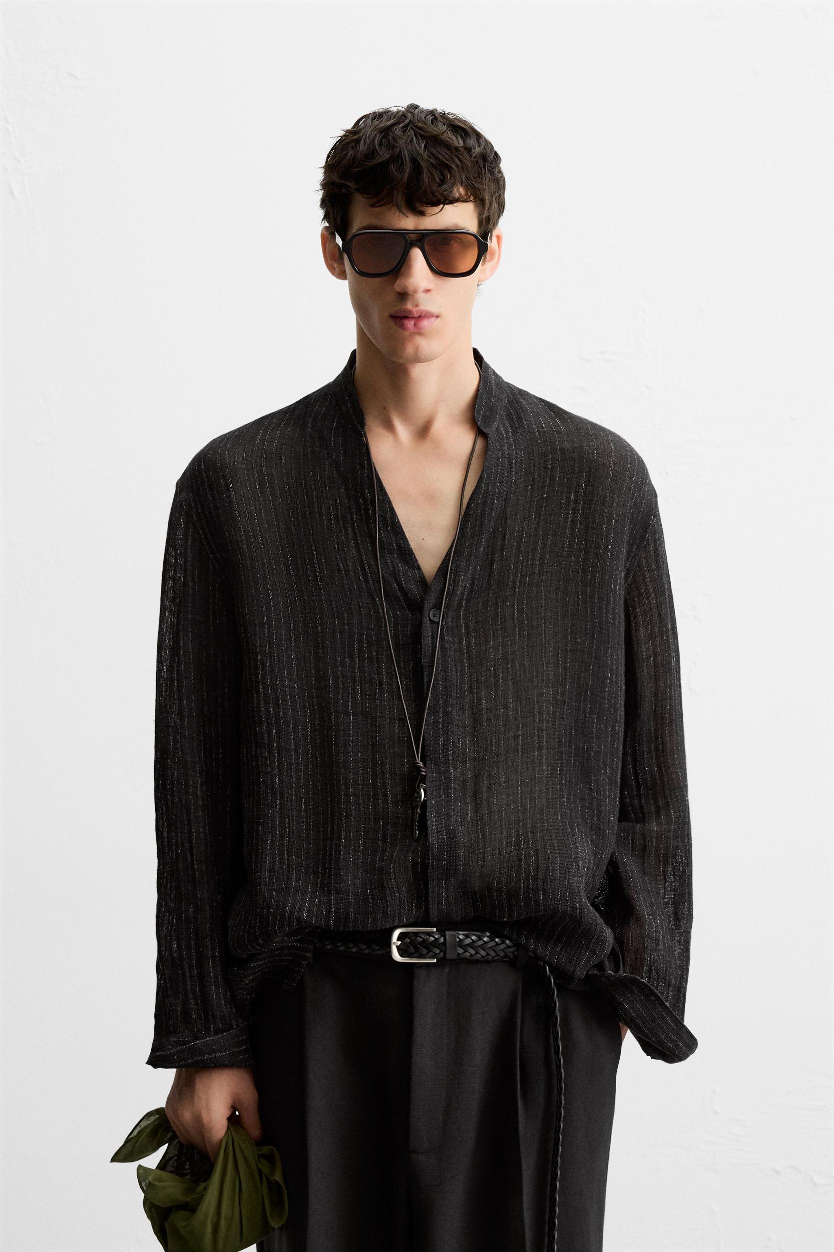 SEMI-SHEER TEXTURED SHIRT Product Image