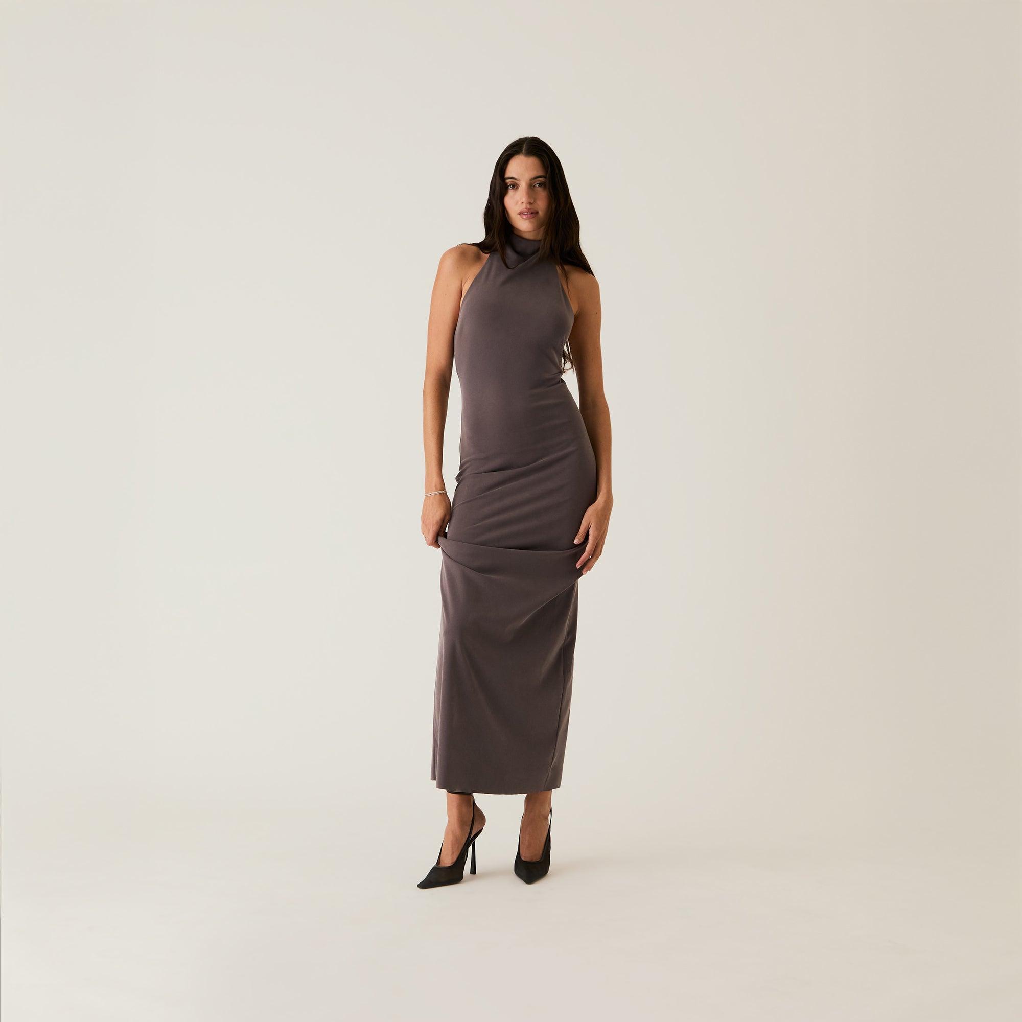 Kith Women Harley Halter Maxi Dress - Hematite Female Product Image