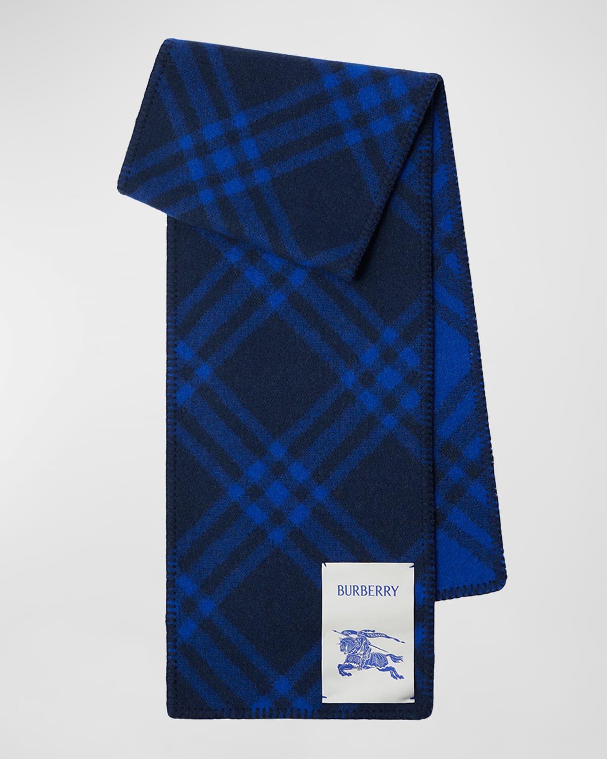 Men's Wool Check EKD Label Scarf Product Image