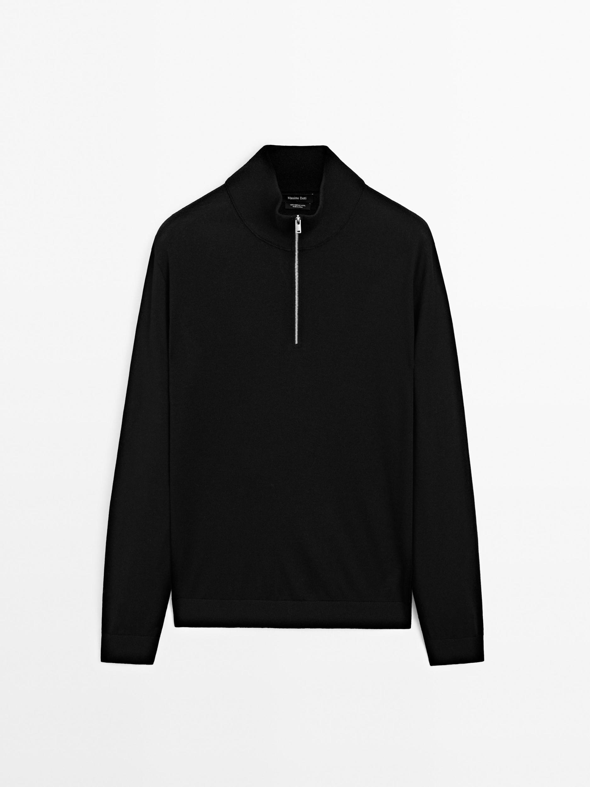 Quarter-zip knit sweater Product Image