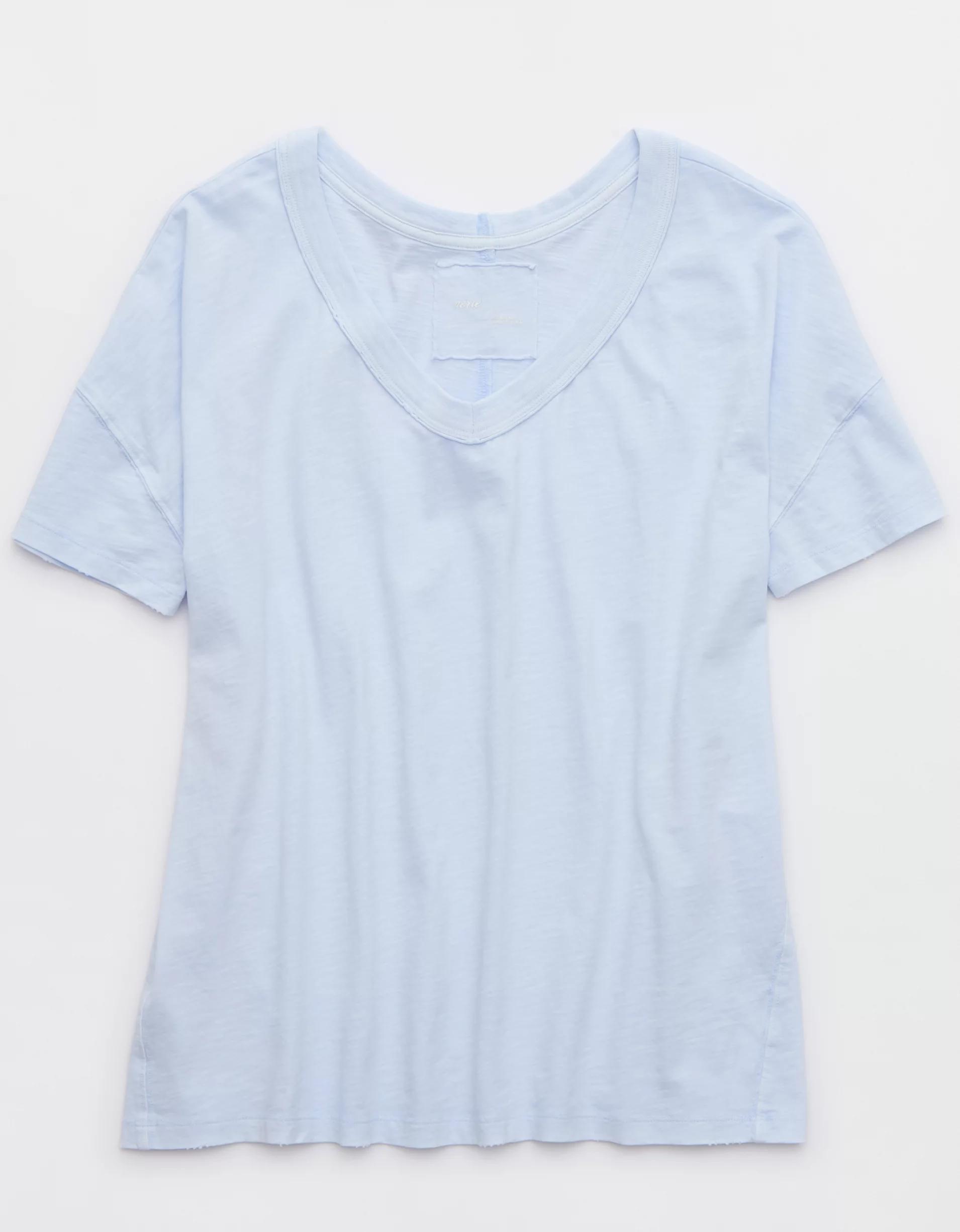 Aerie Oversized V-Neck Boyfriend T-Shirt Product Image