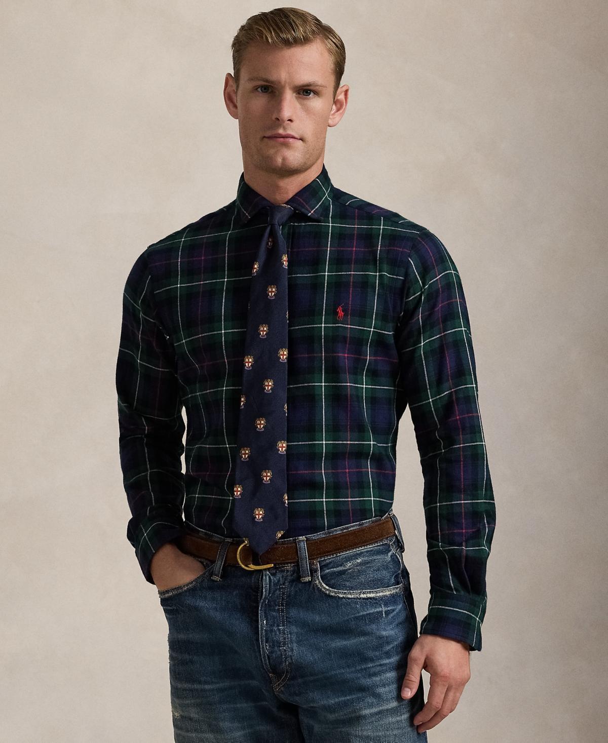 POLO RALPH LAUREN Classic Fit Plaid Twill Shirt In Green Product Image