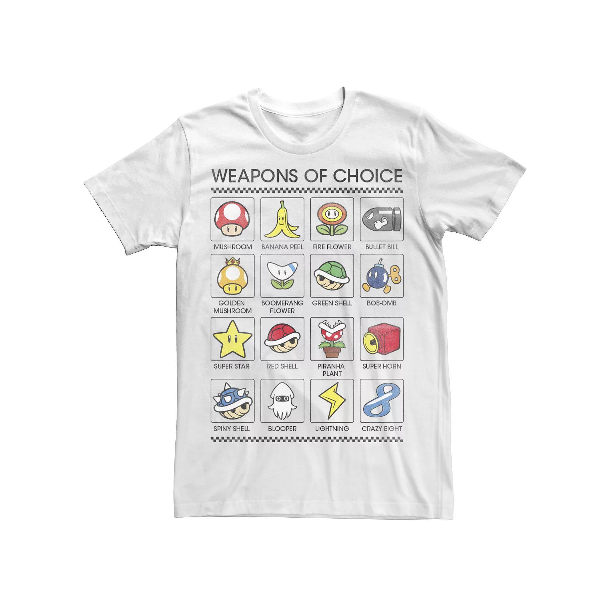 Men's Nintendo Mario Kart Weapons Of Choice Item Poster Tee,  Product Image
