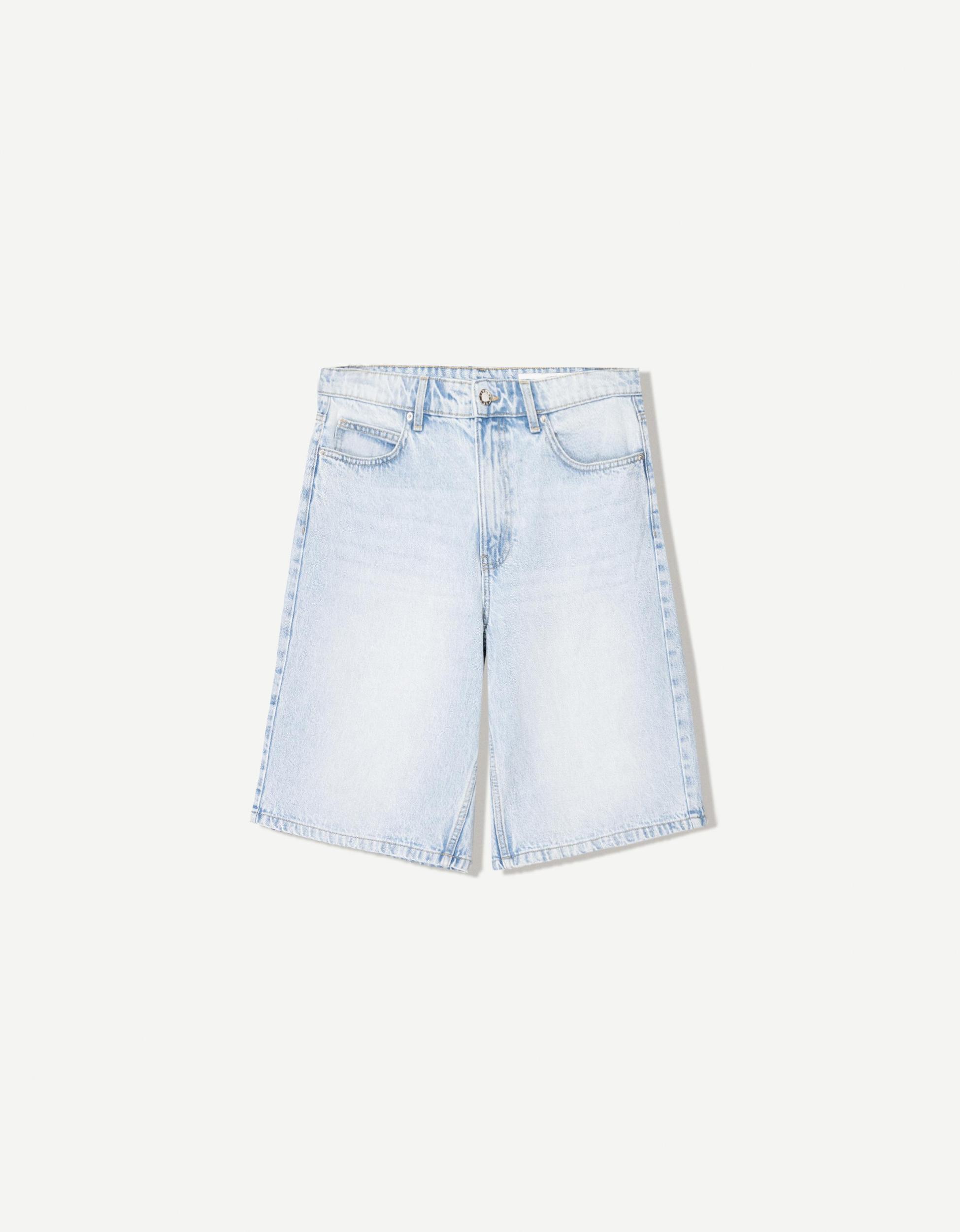 Baggy denim Bermuda shorts Product Image