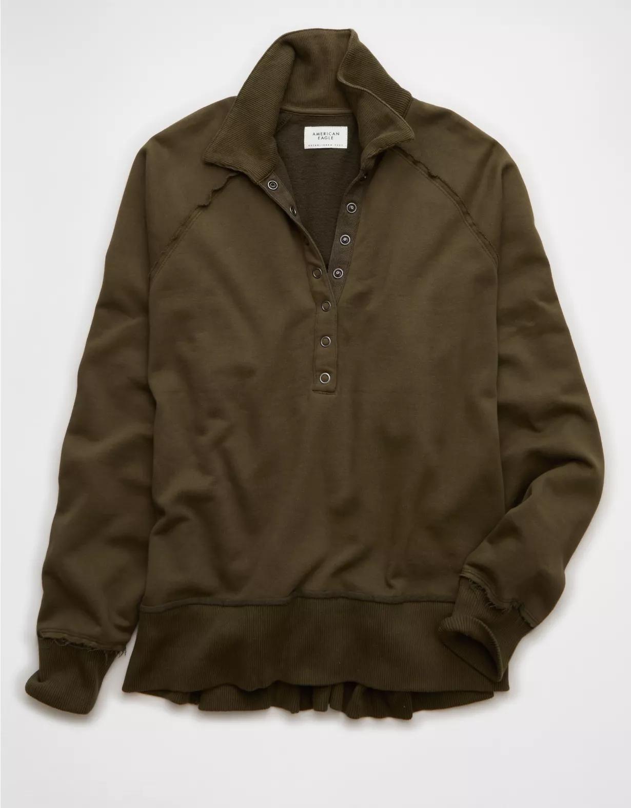 AE Big Hug Henley Sweatshirt Product Image