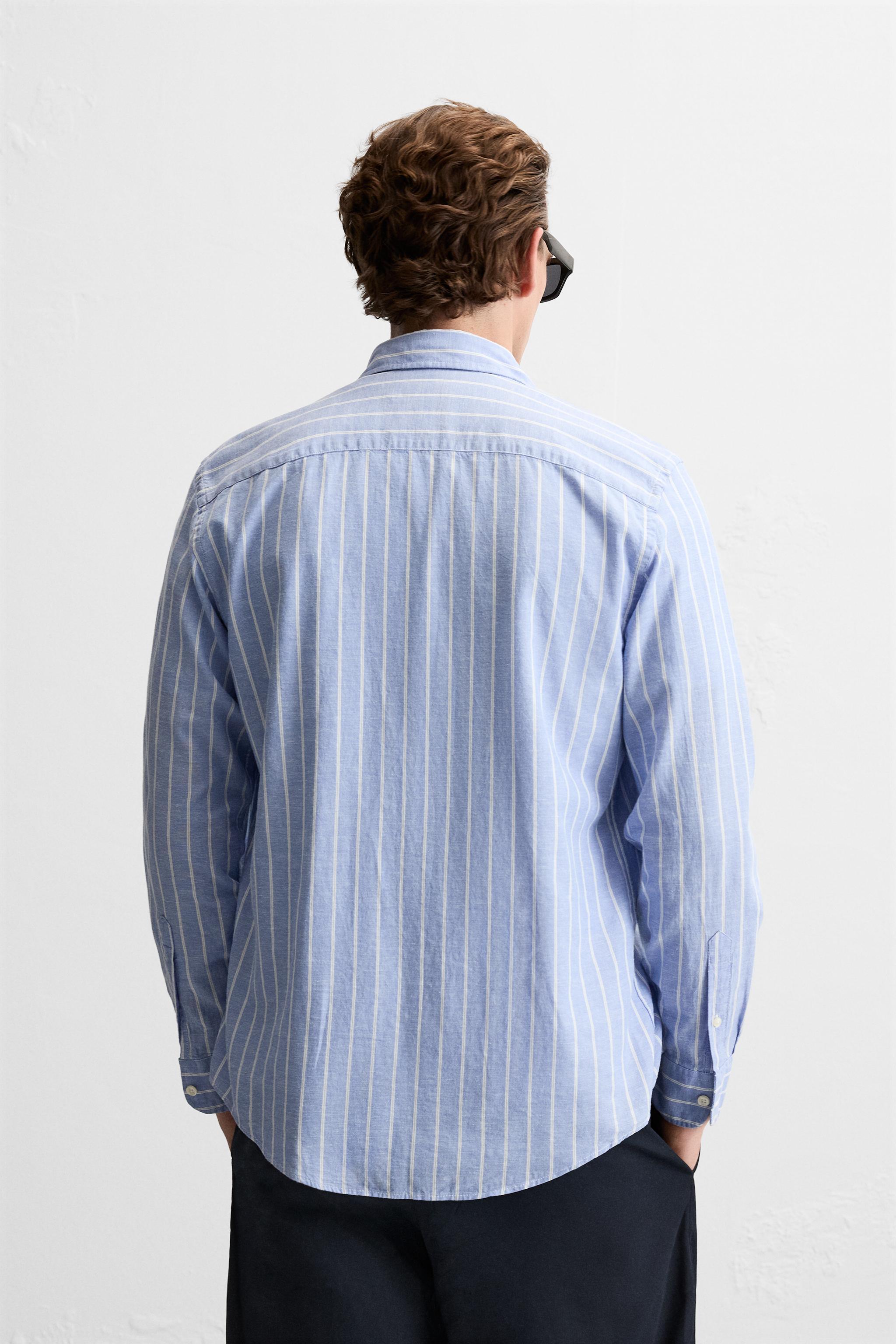 COTTON - LINEN STRIPED SHIRT Product Image