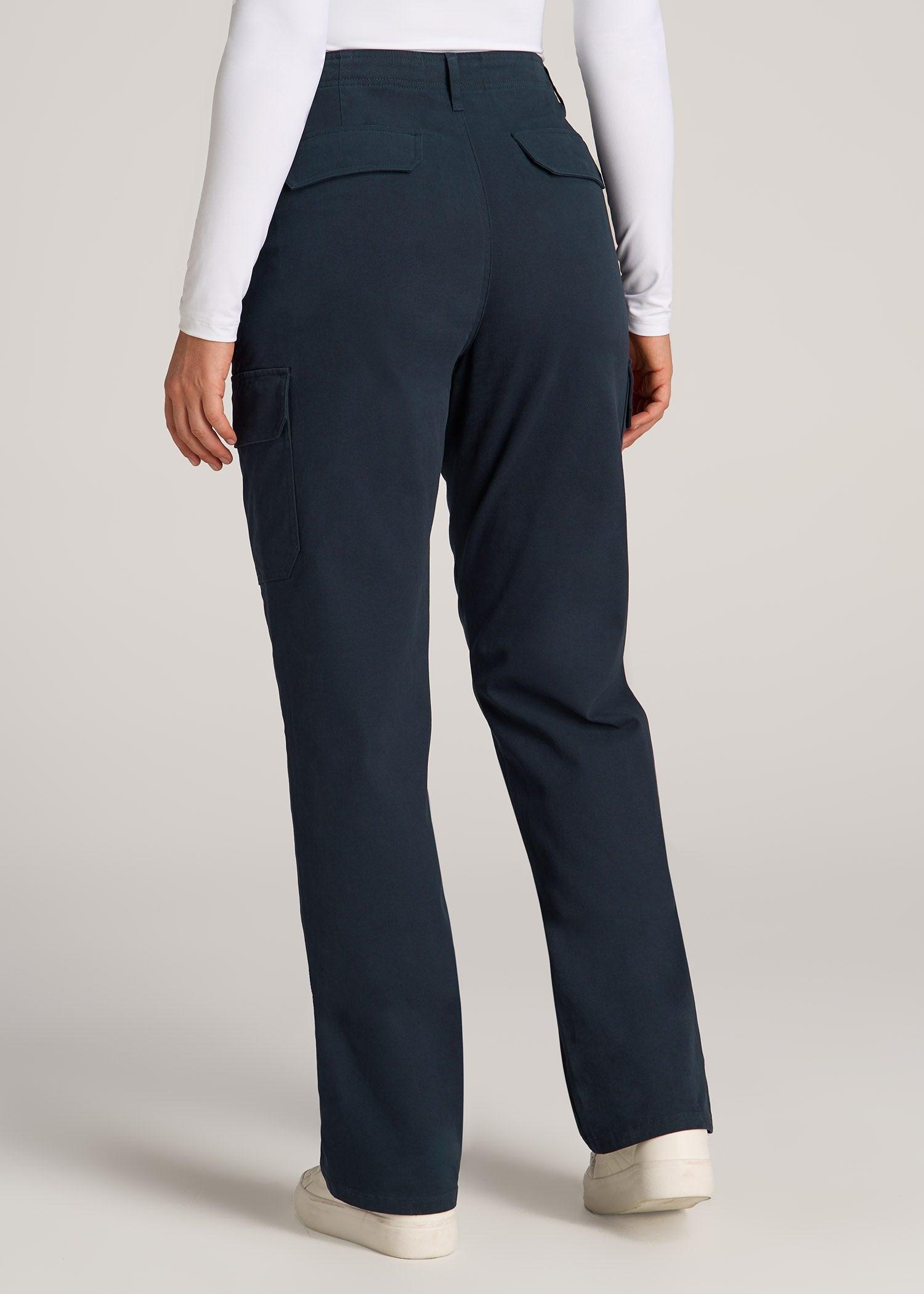 Straight Leg Cargo Chino Pants for Tall Women in Navy Product Image