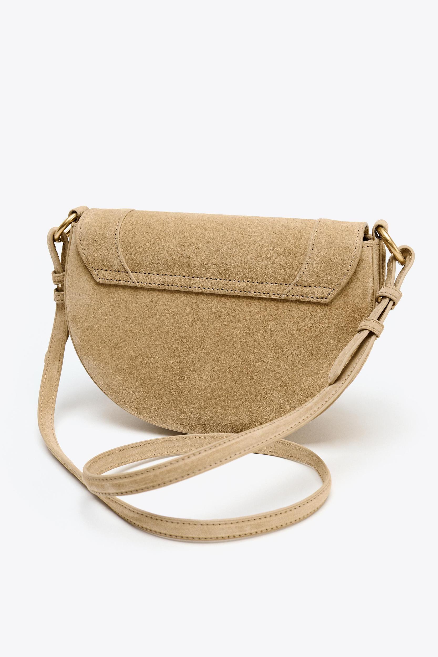 DOUBLE HANDLE LEATHER CROSSBODY BAG Product Image