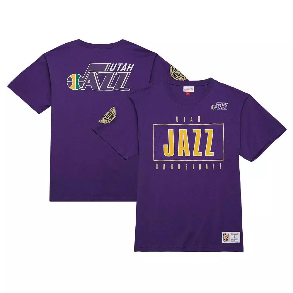 Men's Mitchell & Ness Purple Utah Jazz Hardwood Classics Team OG 2.0 Premium Vintage Logo T-Shirt, Size: Medium, Jaz Purple Product Image