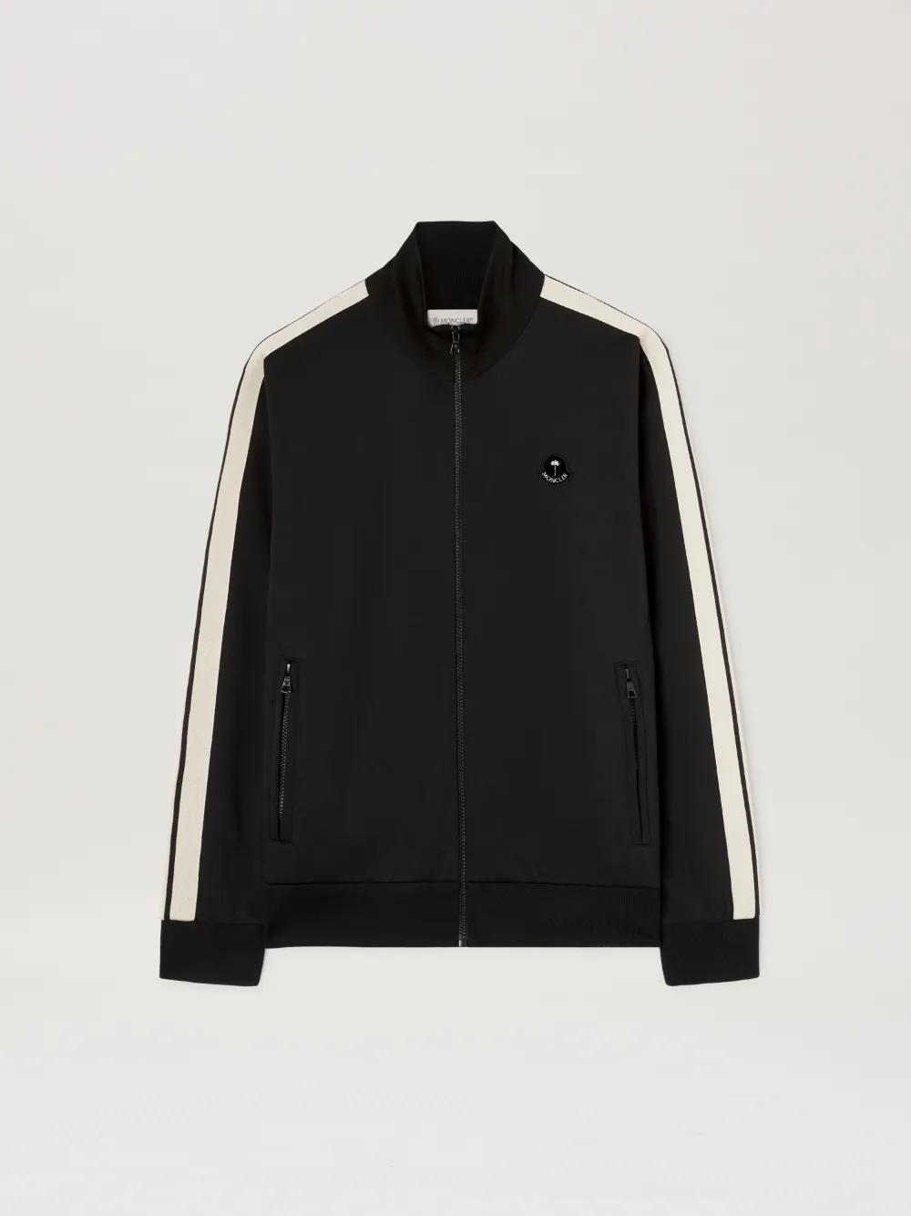 Track Jacket Moncler x Palm Angels in black  - Palm Angels® Official  Product Image